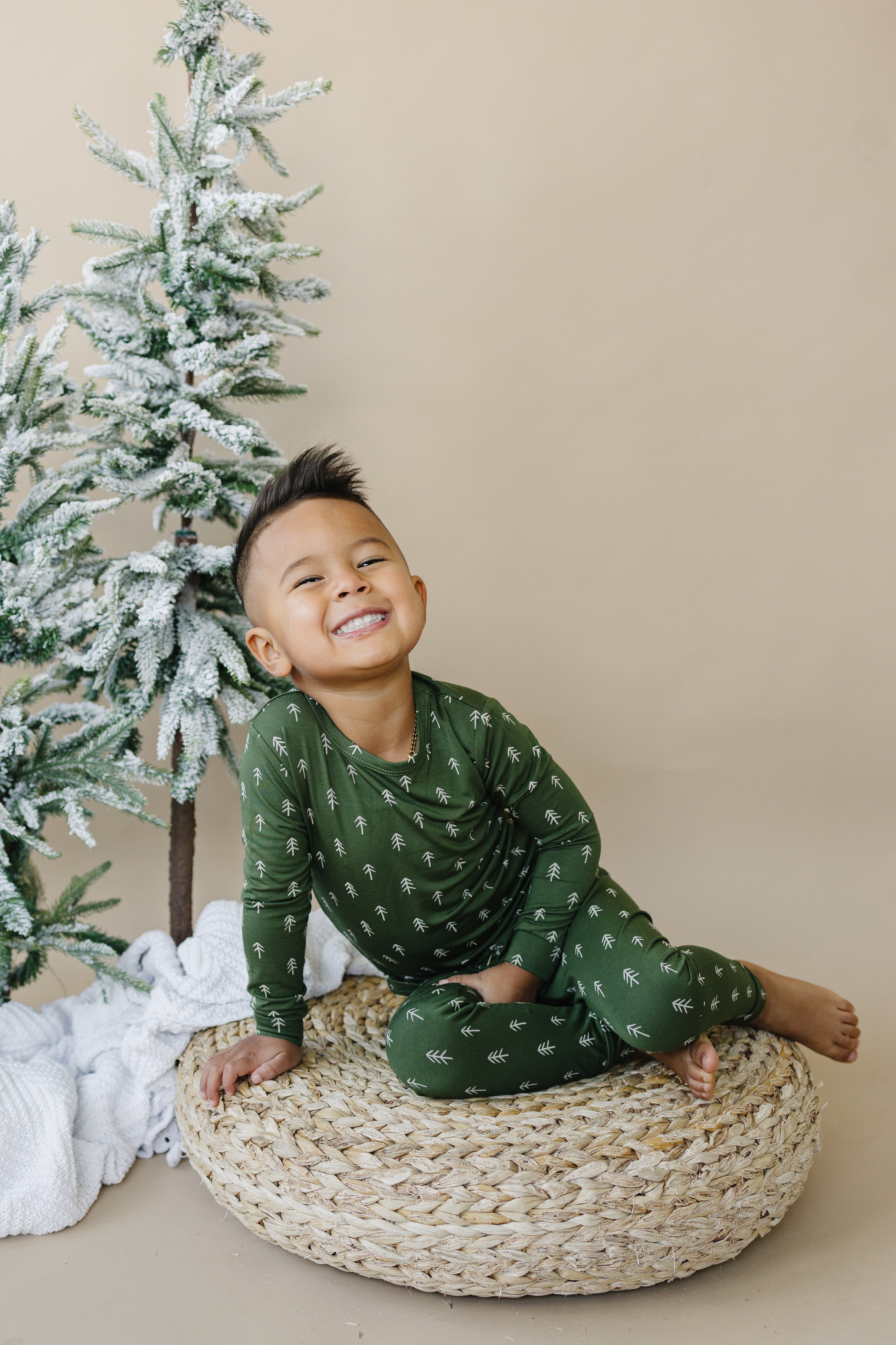 Weihnachtsbaum-Bambus-Pyjama – 2-teiliges Set