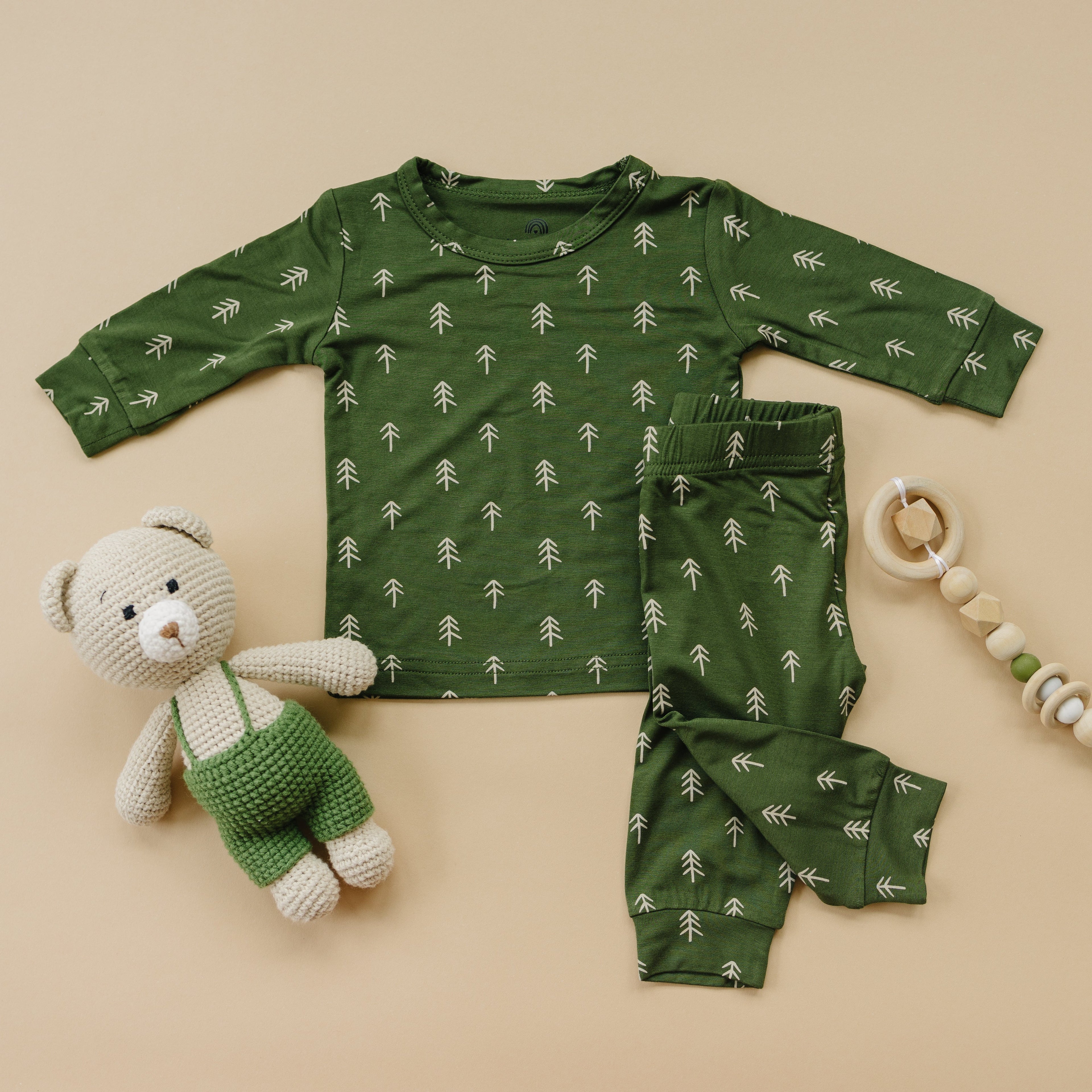 Weihnachtsbaum-Bambus-Pyjama – 2-teiliges Set