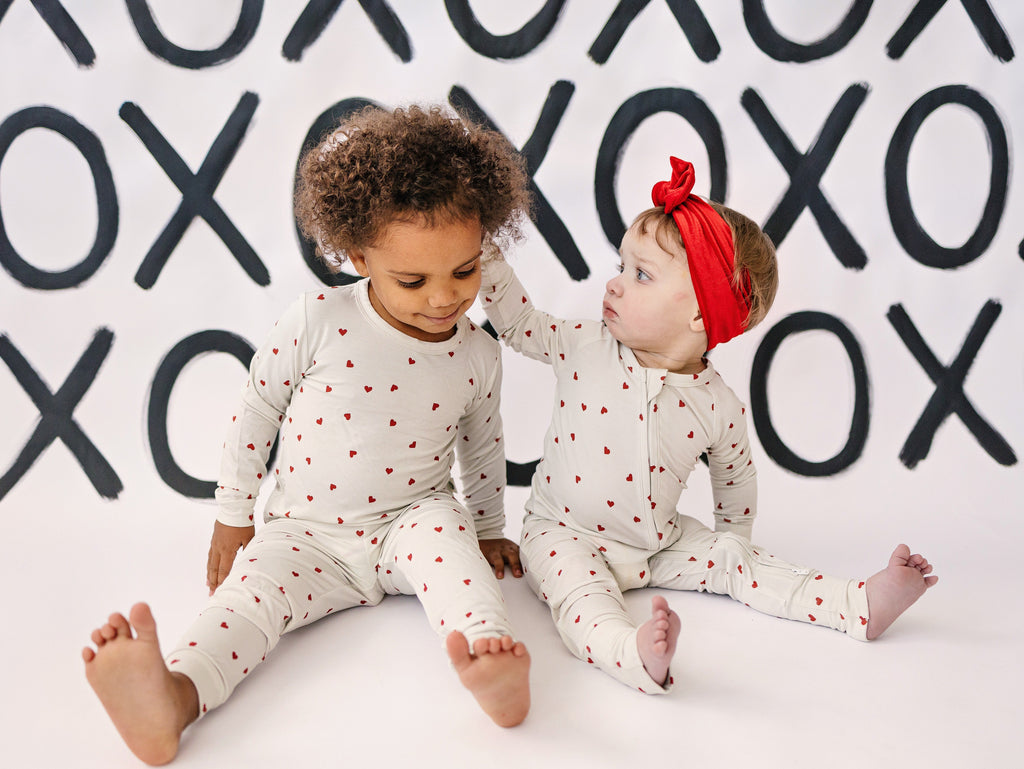 Tiny Hearts Bamboo Zippy Pajamas