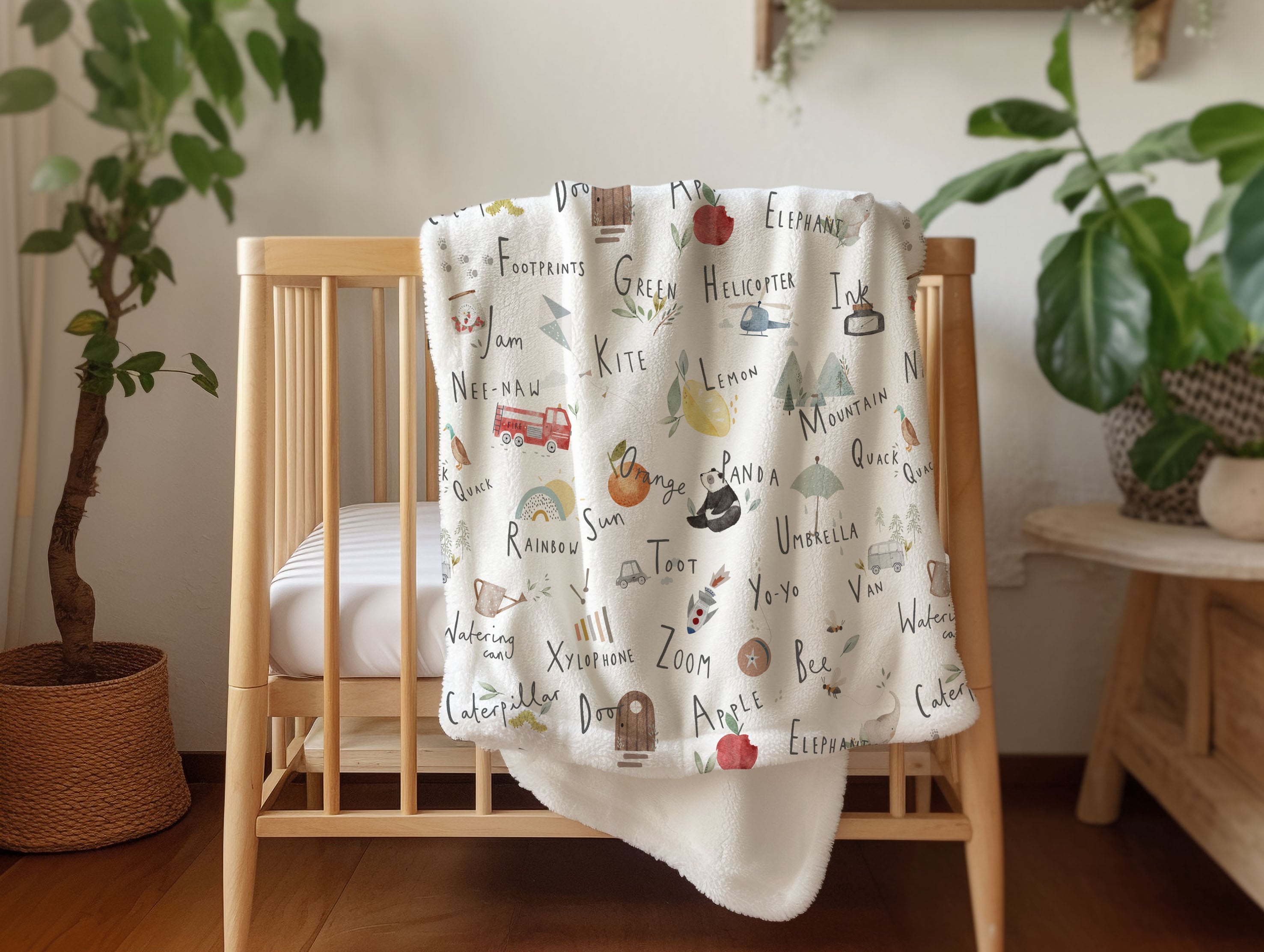 Alphabet - Vintage Babydecke
