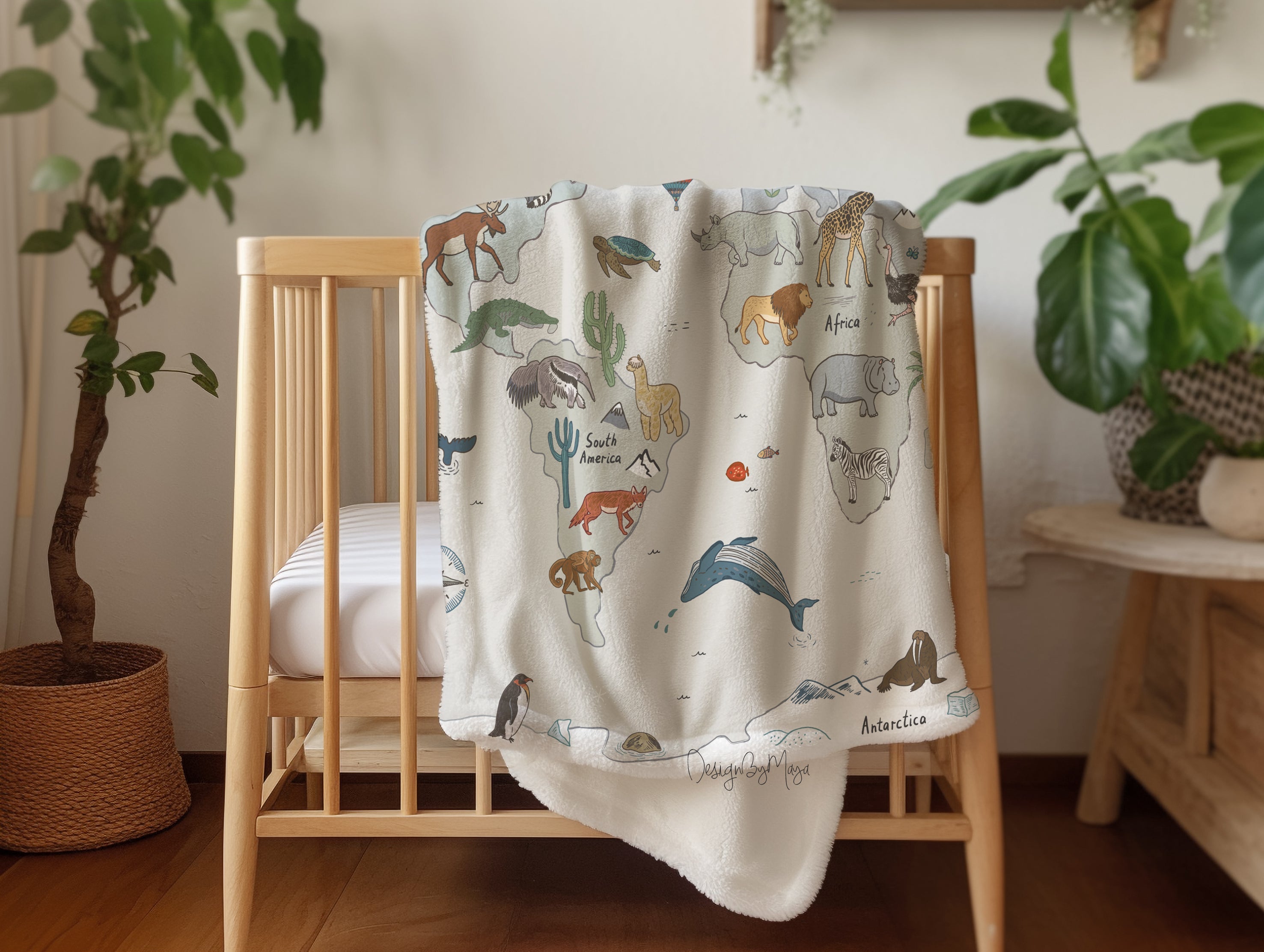 Baby-Meerestiere - Vintage Babydecke