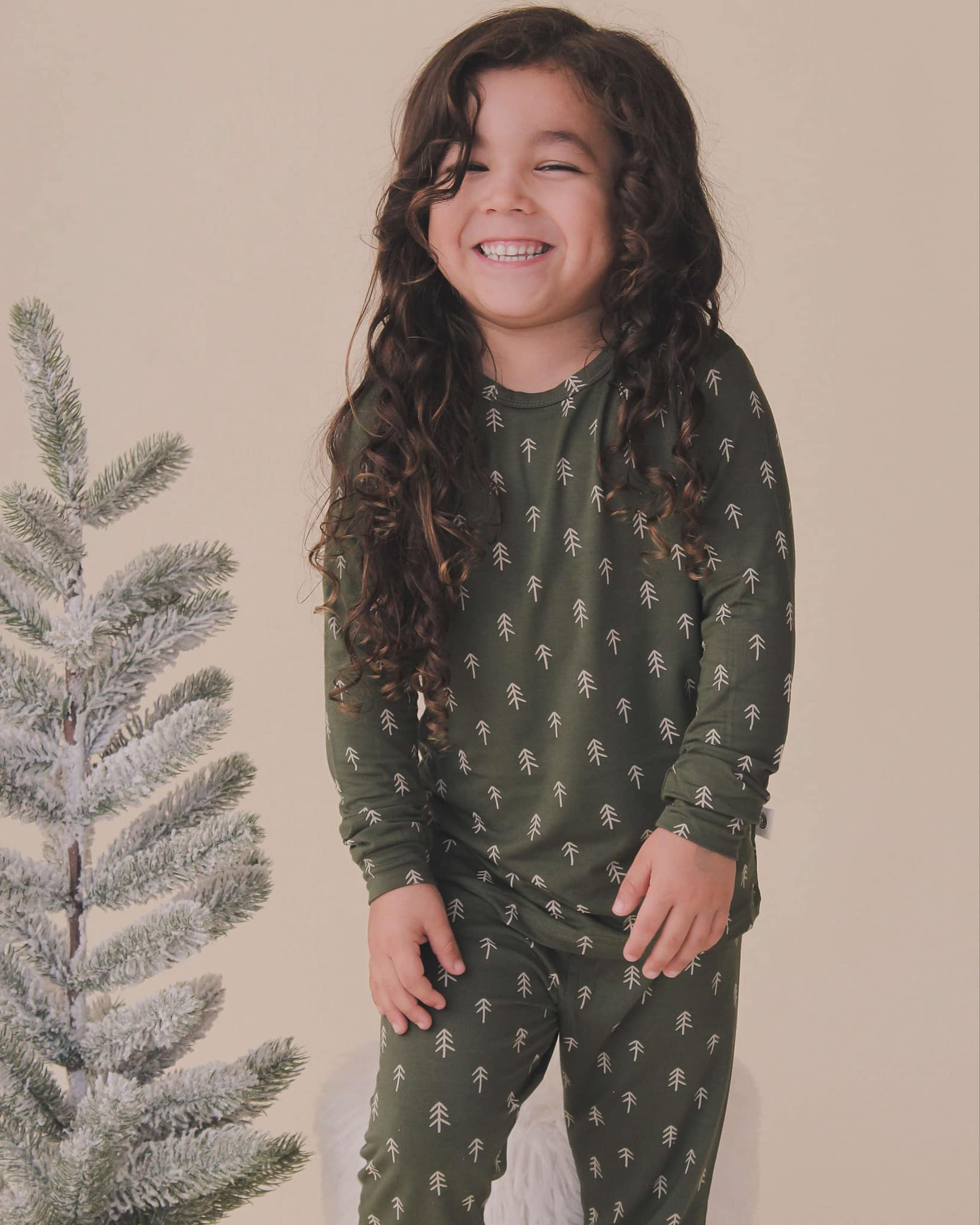 Weihnachtsbaum-Bambus-Pyjama – 2-teiliges Set