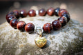 Rot-Tigerauge Erinnerungsurne Herz-Armband