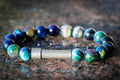 Rainbow Tiger Eye Cremation Bracelet with Urn Charm