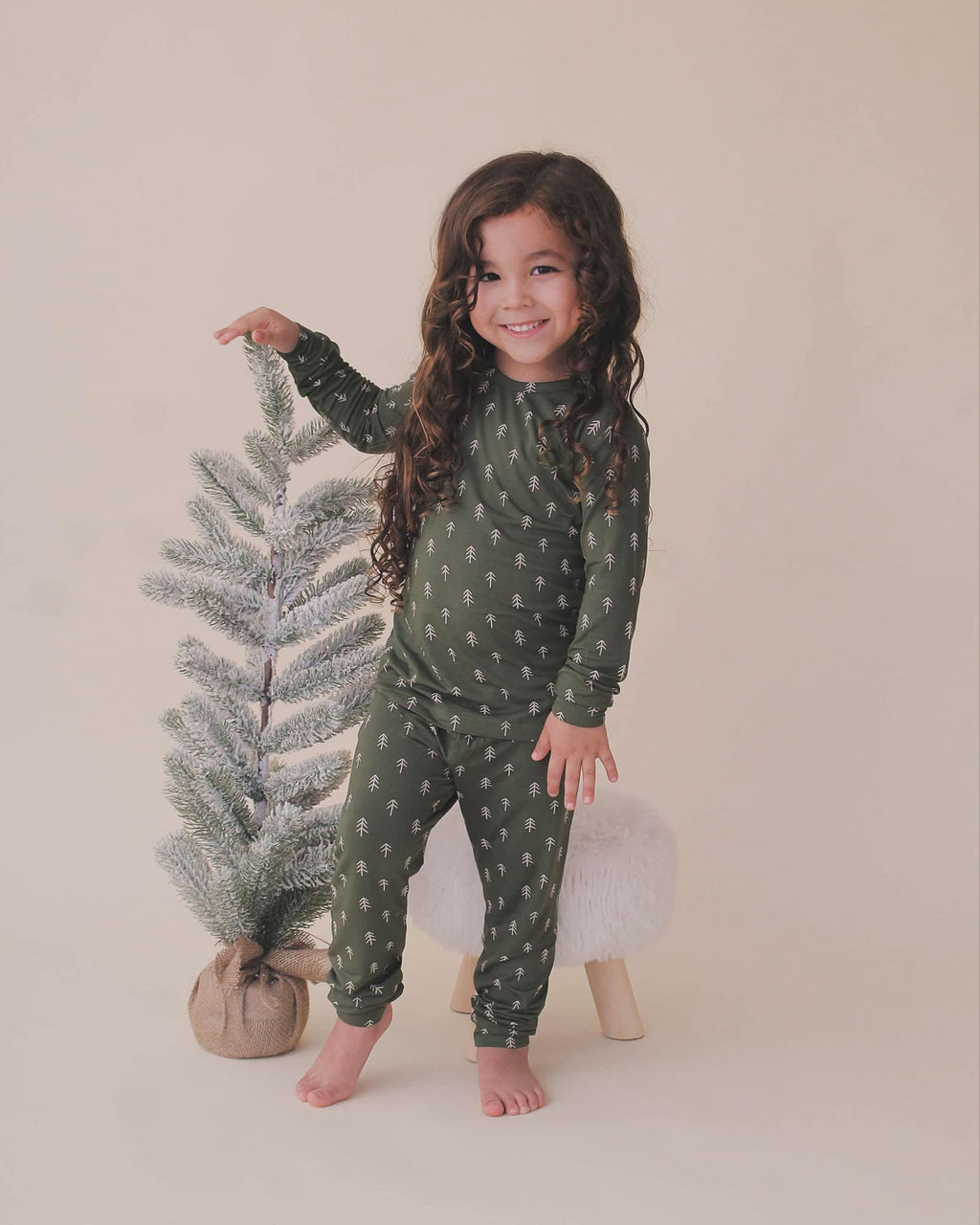 Weihnachtsbaum-Bambus-Pyjama – 2-teiliges Set