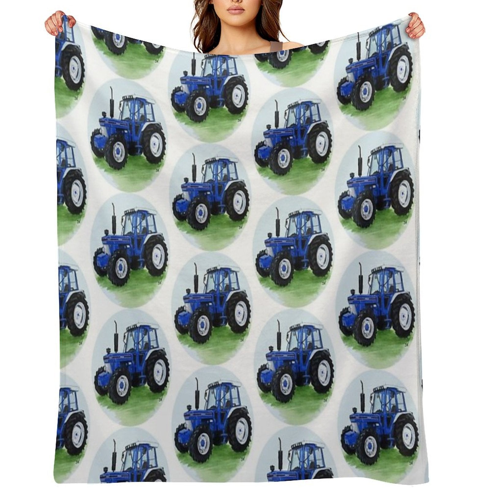 Blue Classic Tractor Gift-ready Throw Blanket