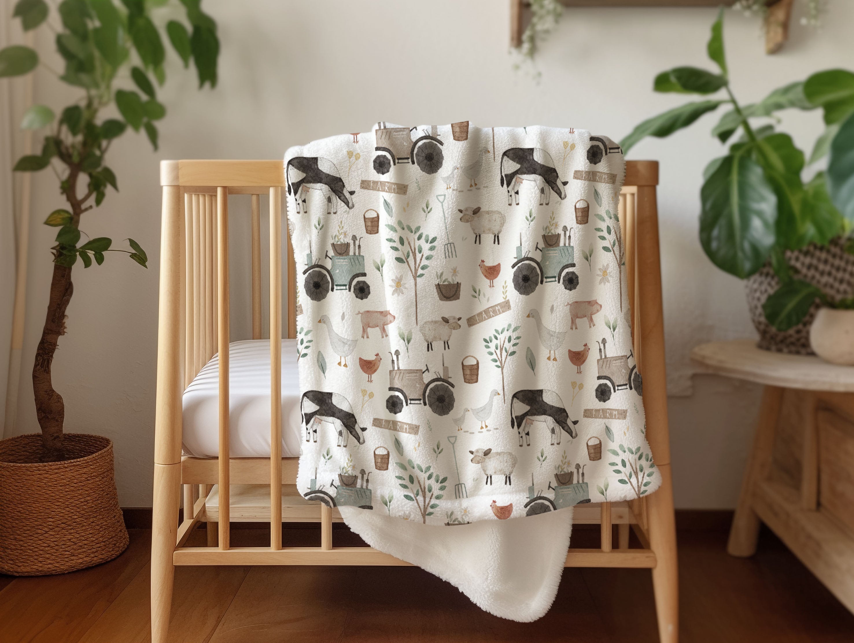 Babytiere auf Safari – Vintage-Babydecke