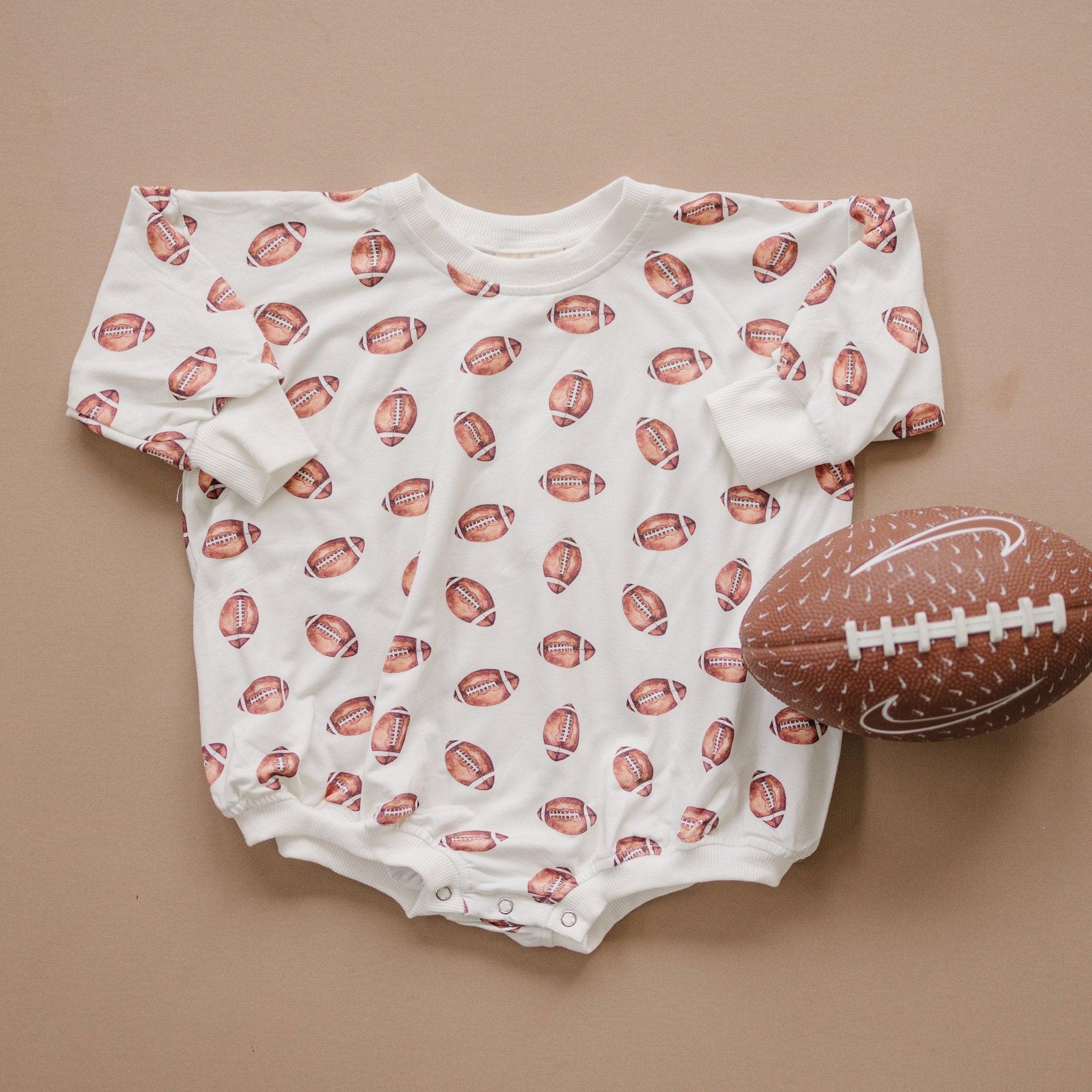 Fußballprint Bambus-Bubble-Strampler