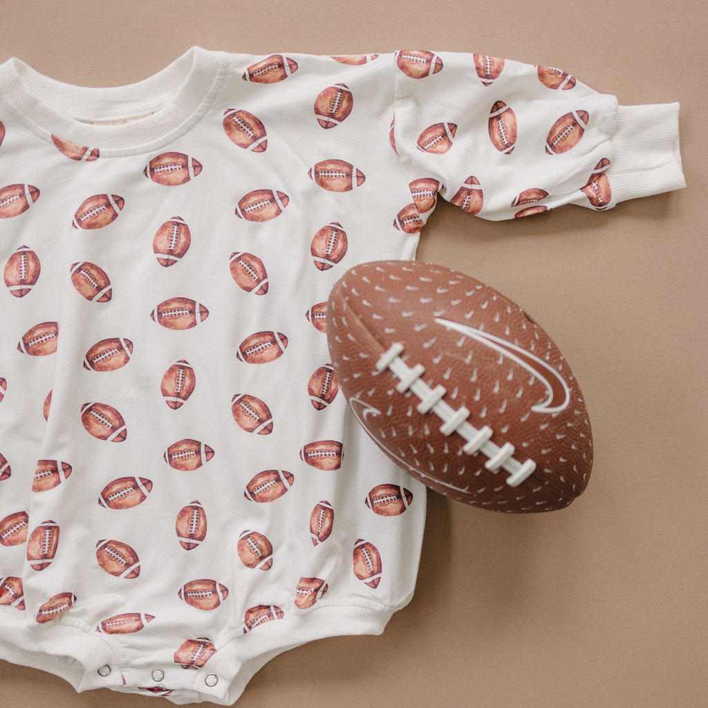 Fußballprint Bambus-Bubble-Strampler