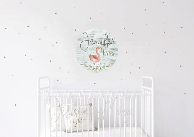 *DU GESTALTEST* - Namensschild aus Holz – Wandsticker aus Stoff für das Kinderzimmer – Personalisiert von dir