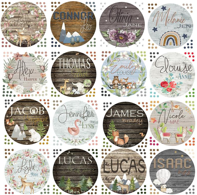*DU GESTALTEST* - Namensschild aus Holz – Wandsticker aus Stoff für das Kinderzimmer – Personalisiert von dir