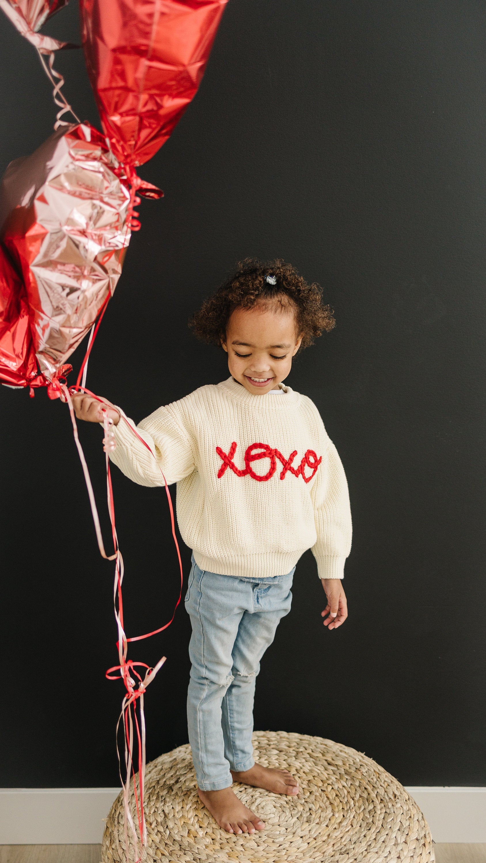 XOXO handbestickter Pullover