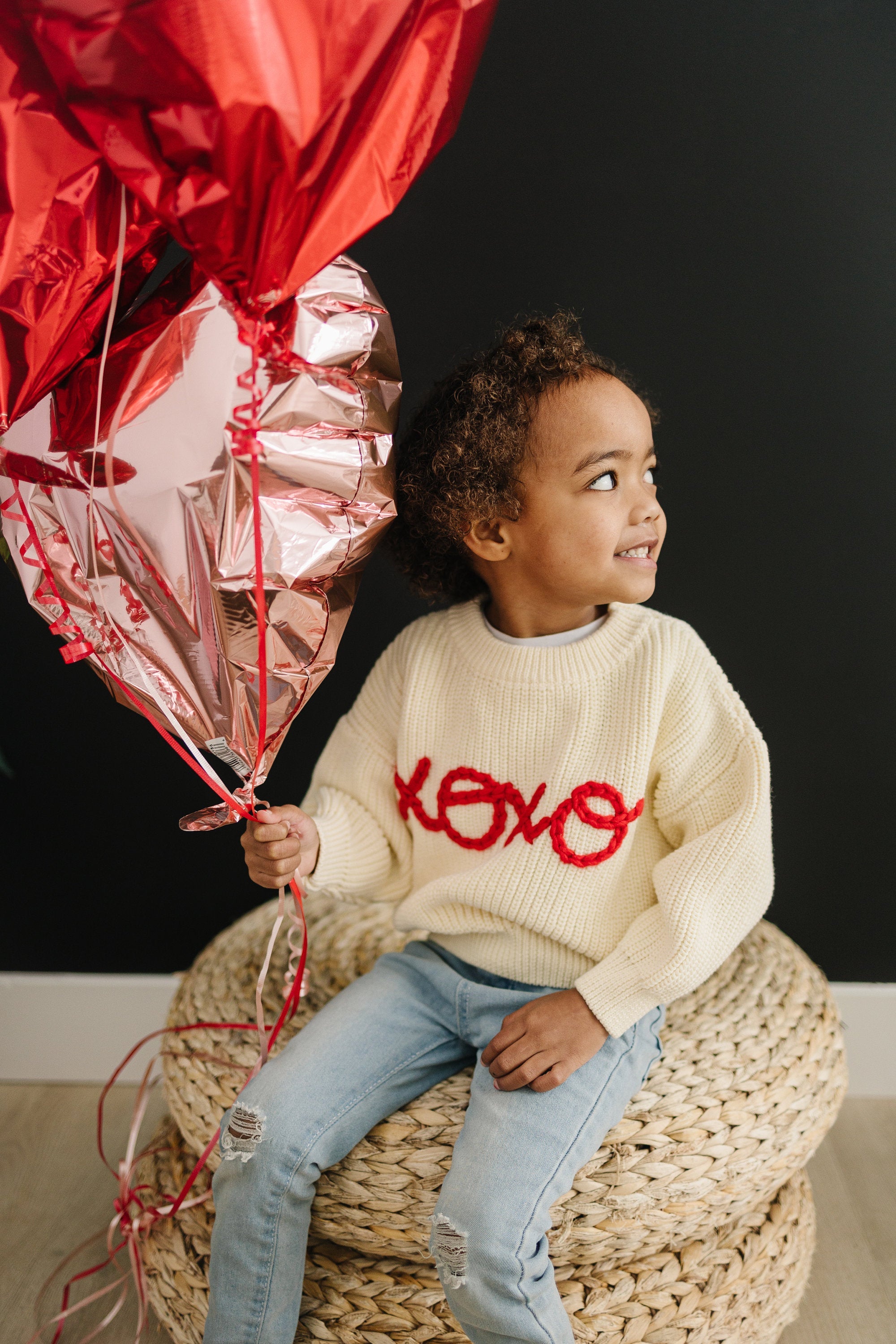 XOXO handbestickter Pullover