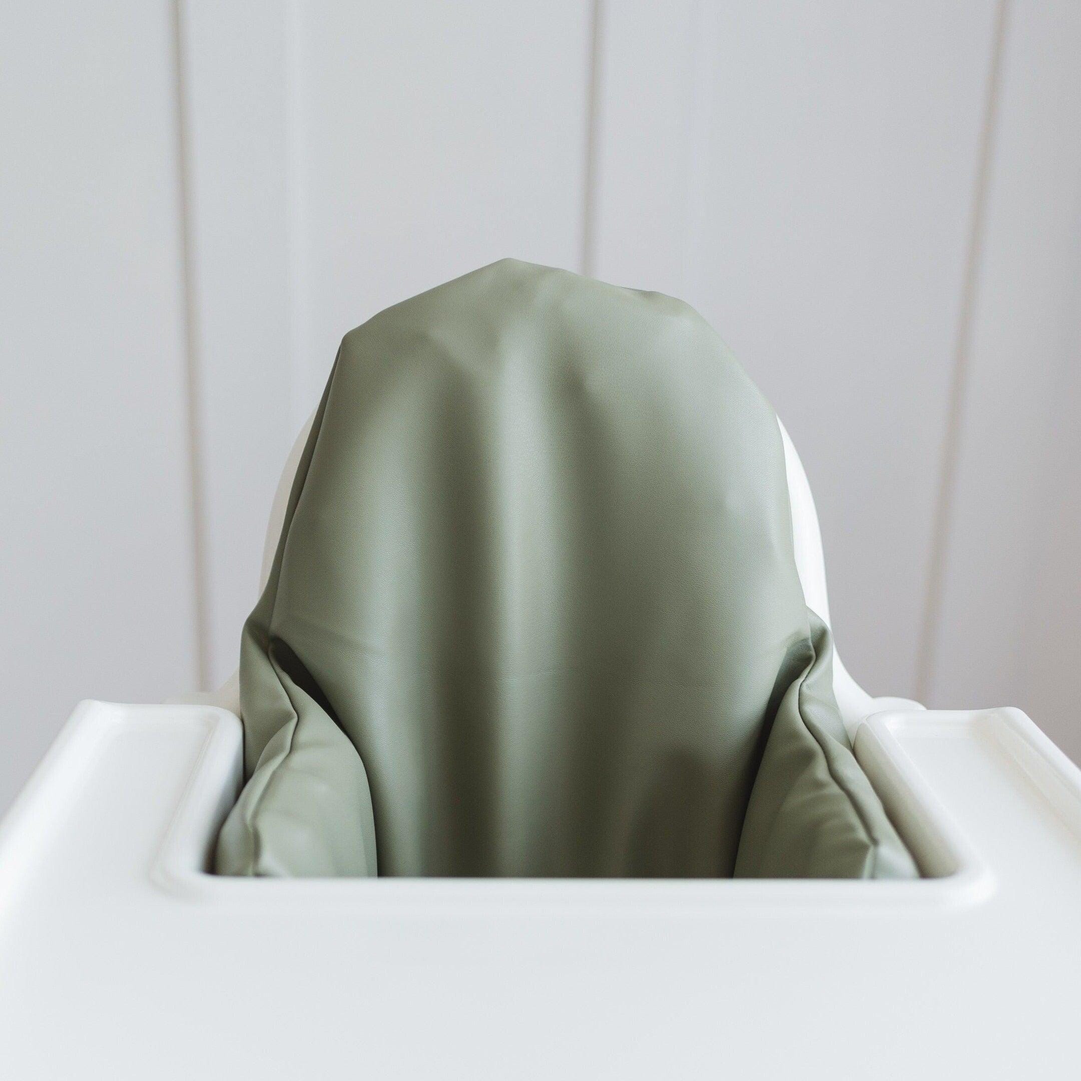 Olive Vegan Leather Cushion Cover for IKEA Antilop Highchair