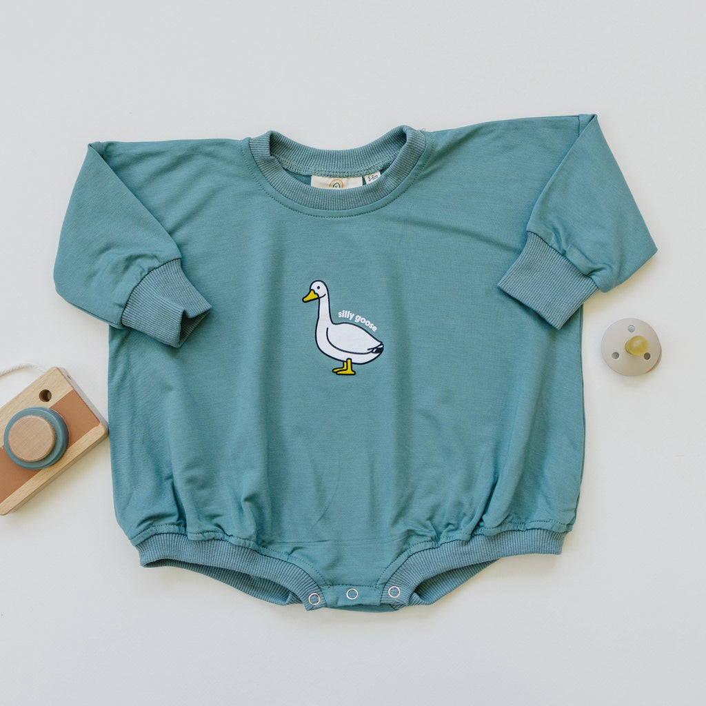 Silly Goose Bambus Strampler für Babys – Petrol oder Blau – Neugeborenes Baby Kleinkind