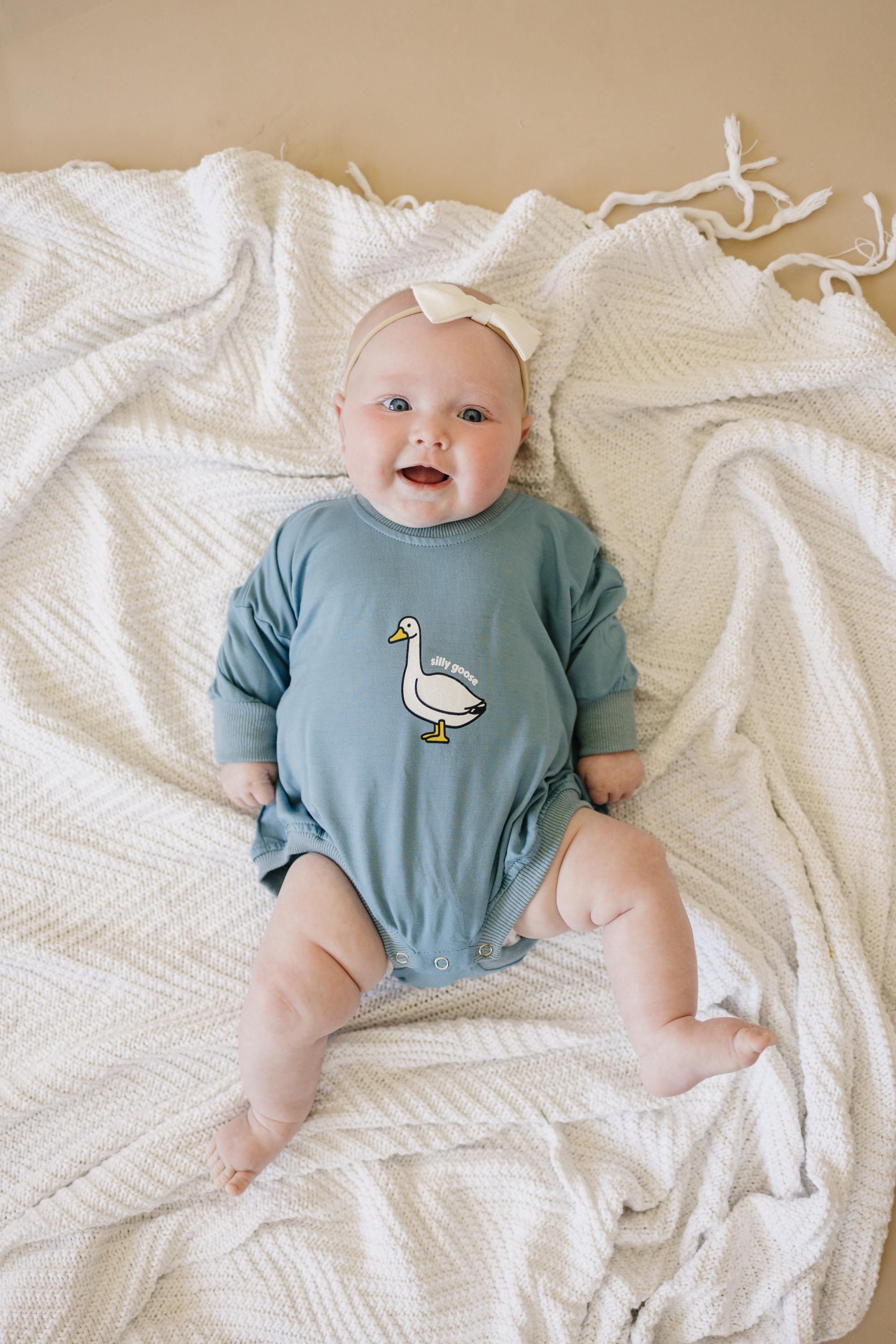 Silly Goose Bambus Strampler für Babys – Petrol oder Blau – Neugeborenes Baby Kleinkind