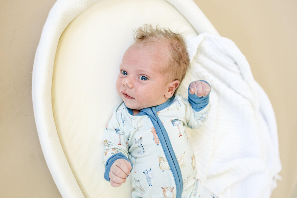 M wie Monster Bambus Strampler mit Reißverschluss – Halloween Baby Jungen Schlafanzug