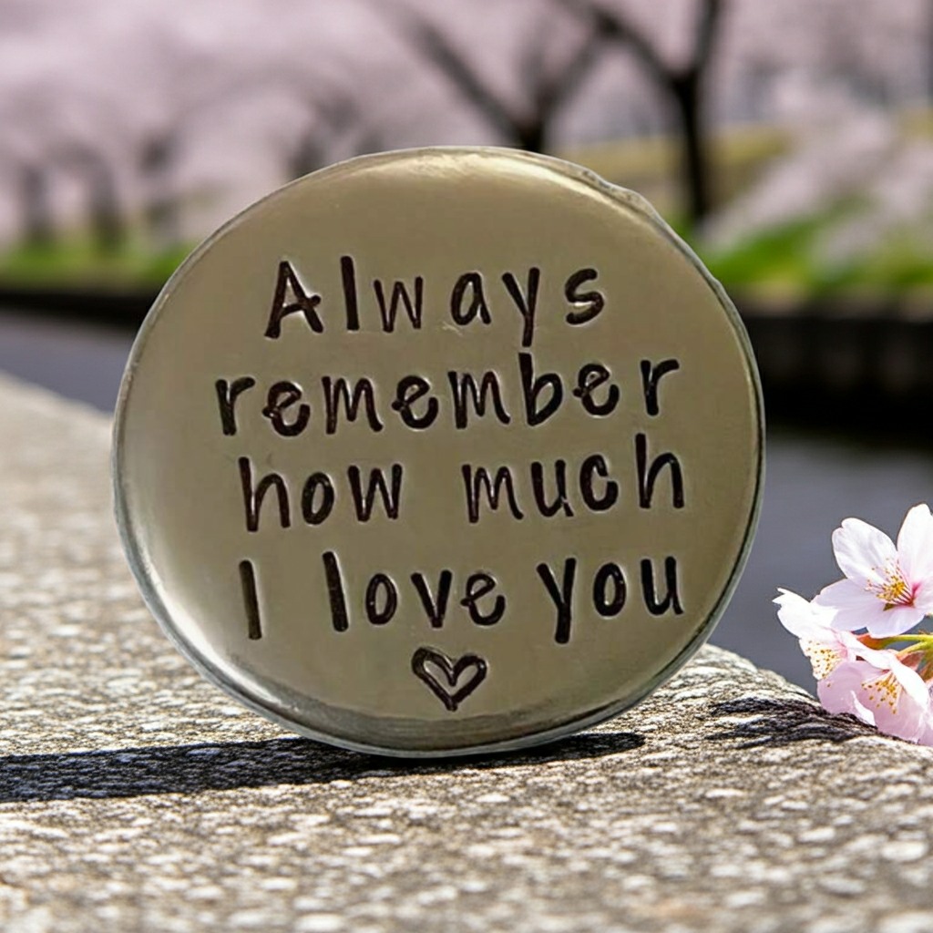 "Vergiss niemals, wie sehr ich dich liebe" Taschen-Glücksbringer – Romantisches Andenken-Geschenk
