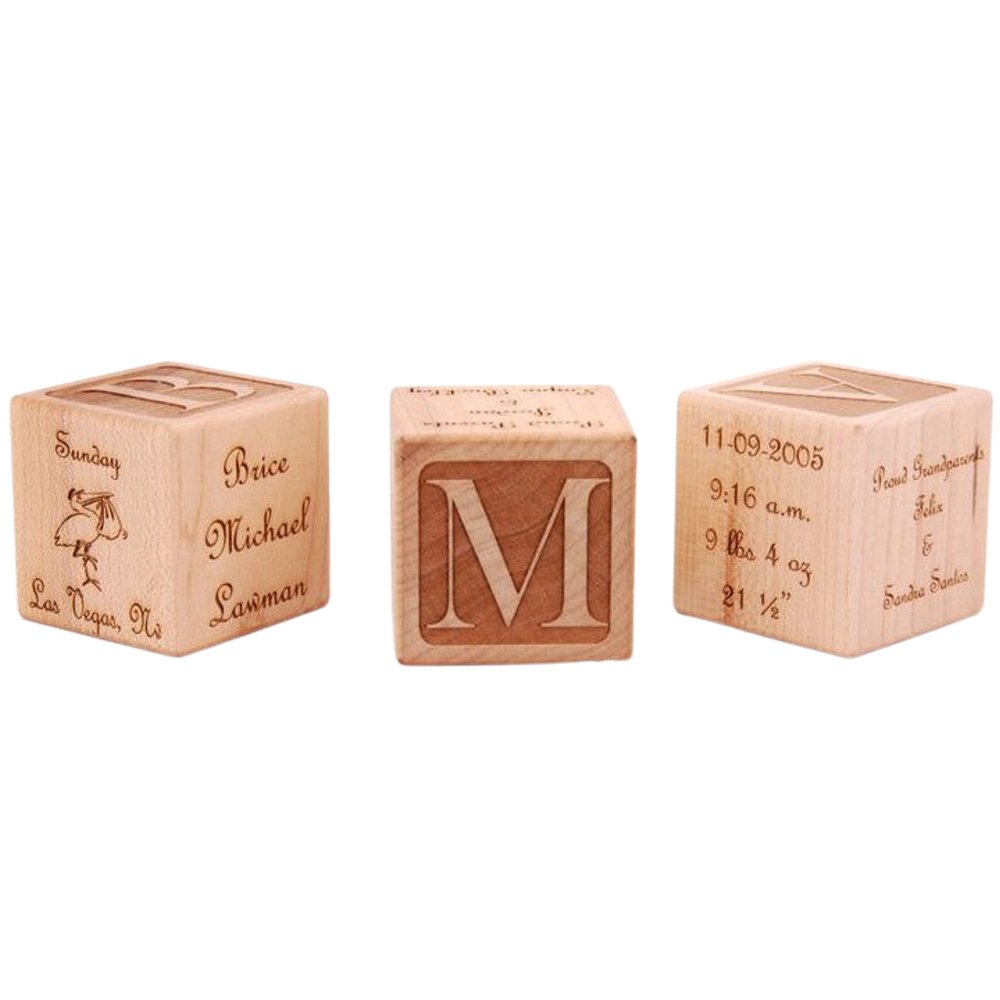 Personalized Keepsake Baby Block – Laser Engraved, Custom Name & Birth Details