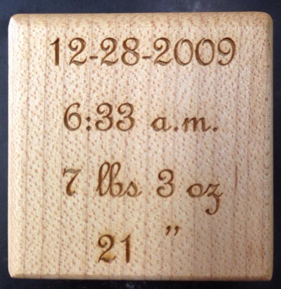 Personalized Keepsake Baby Block – Laser Engraved, Custom Name & Birth Details