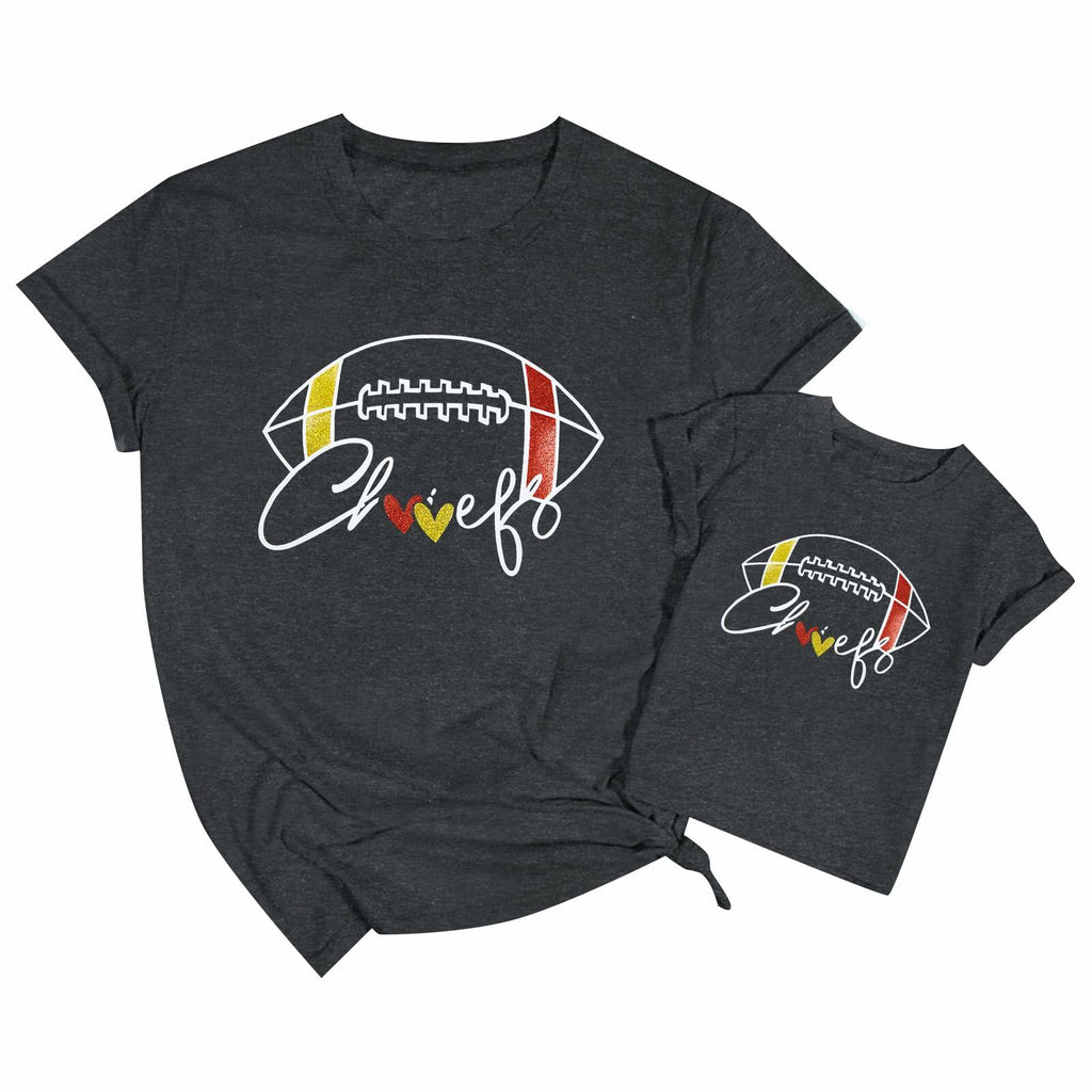 Game Day Familien-Partnerlook Lustiges Fußball Grafik T-Shirt Größe L