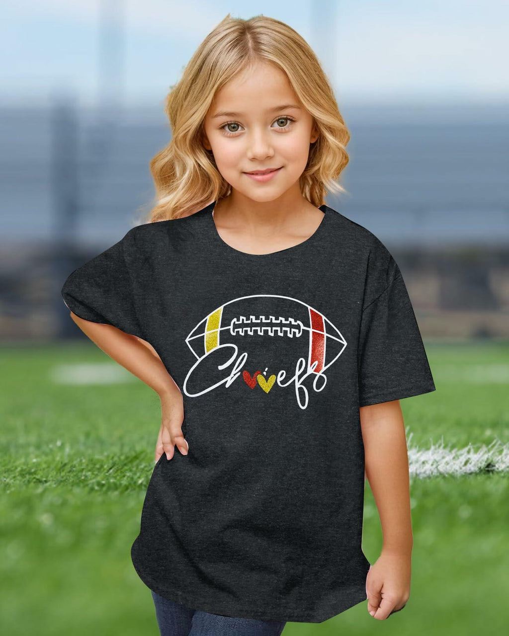Game Day Familien-Partnerlook Lustiges Fußball Grafik T-Shirt Größe L