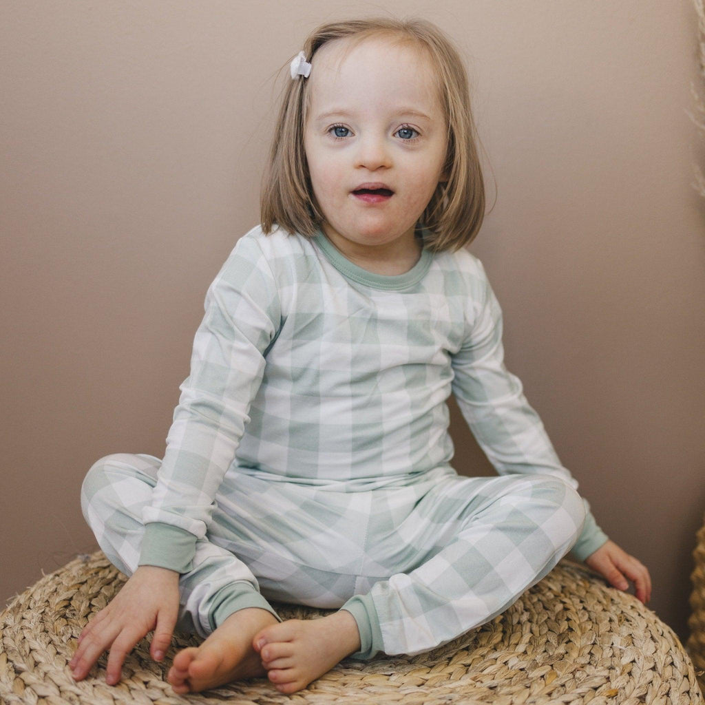 Sage Gingham 2pc Bamboo Pajamas
