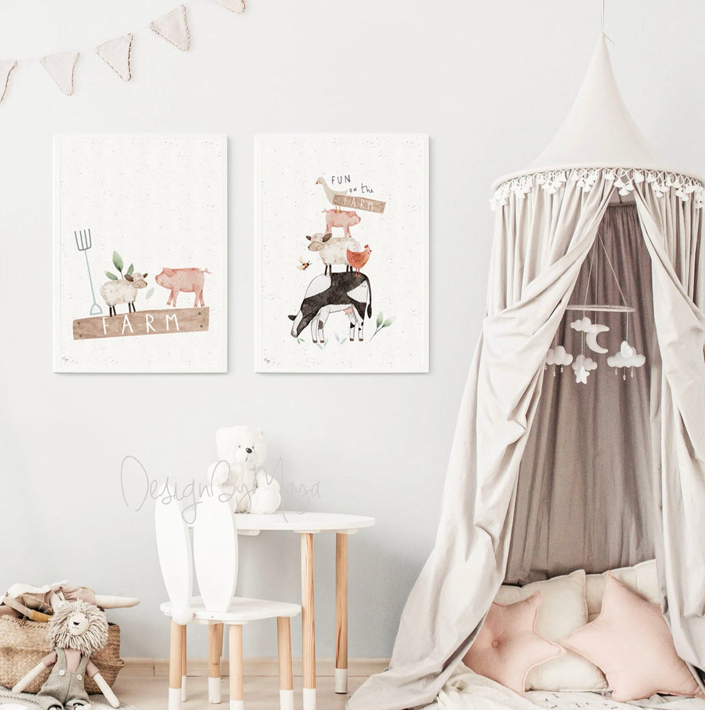 Baby-Tier-Drucke – Glanzpapier-Kinderzimmer-Wandkunstdrucke