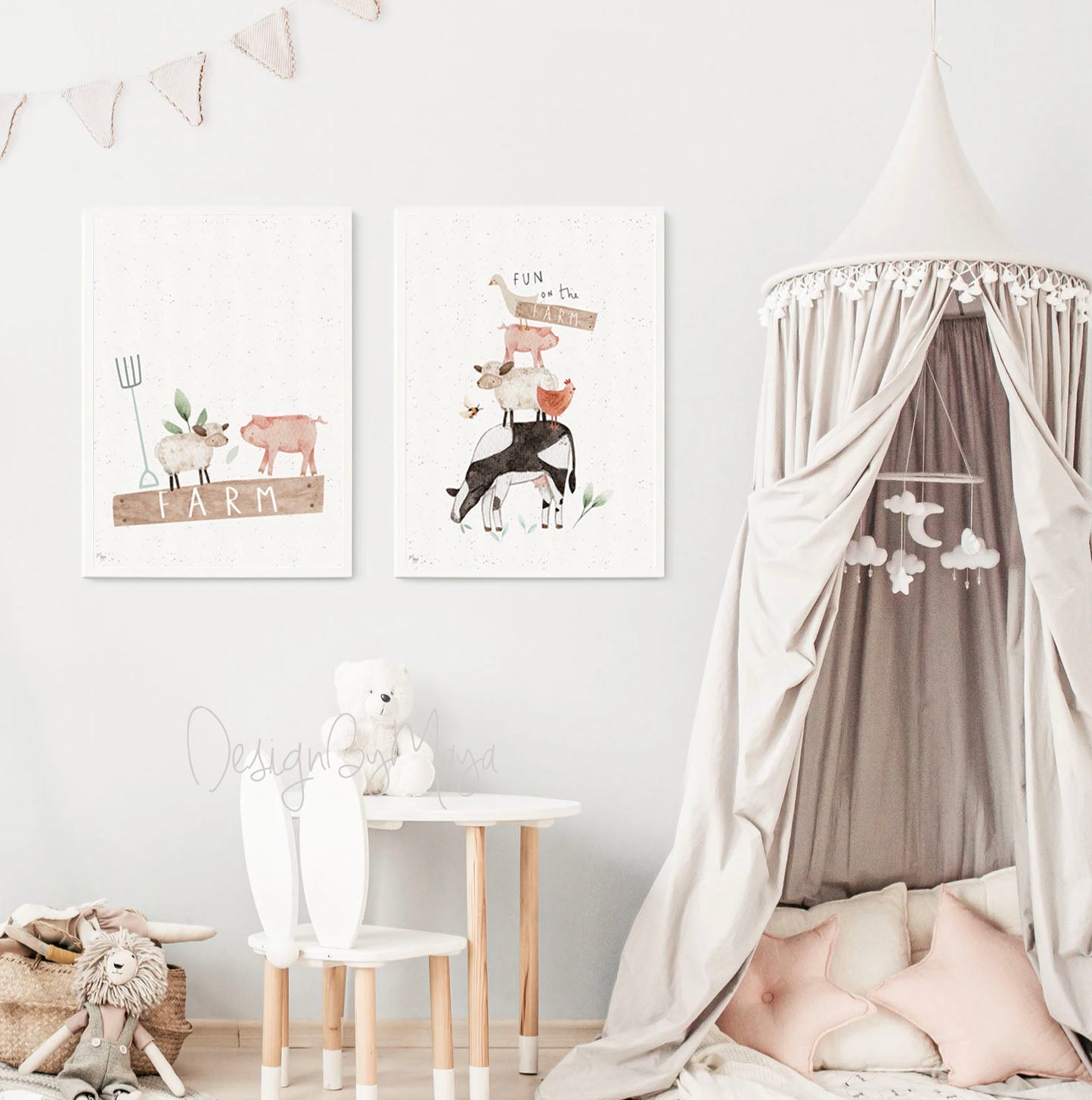 Baby-Tier-Drucke – Glanzpapier-Kinderzimmer-Wandkunstdrucke