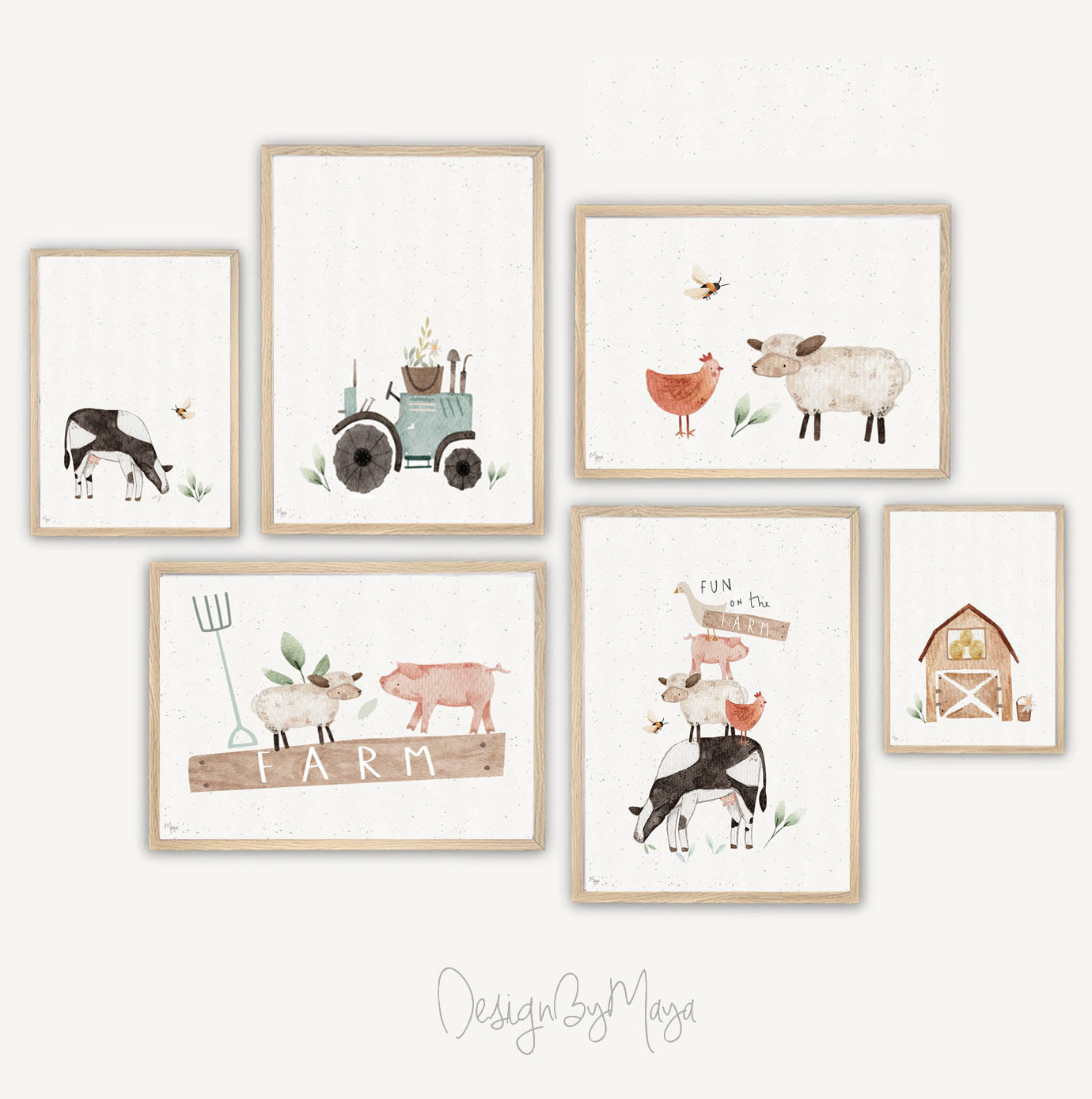 Baby-Tier-Drucke – Glanzpapier-Kinderzimmer-Wandkunstdrucke