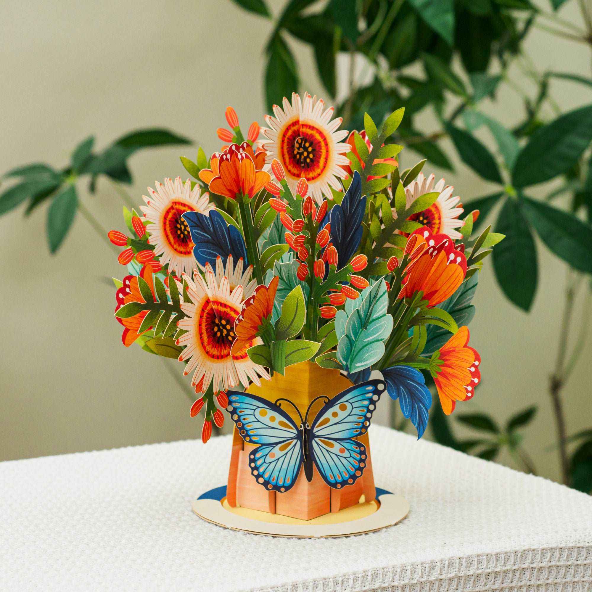 Hugepop Künstlerische Blumen Pop-Up-Karte mit abnehmbarem Blumenstrauß