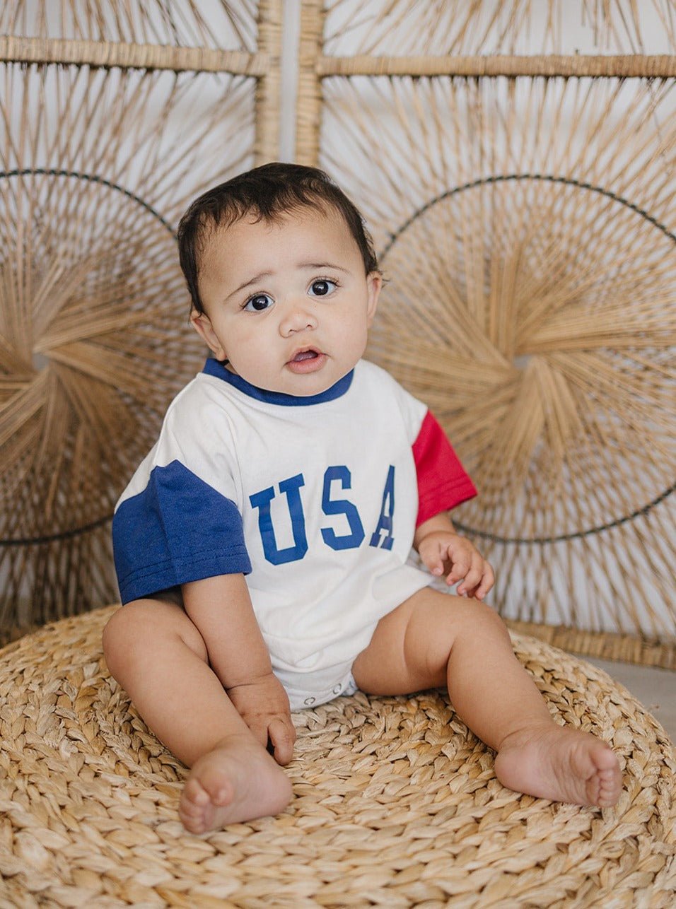 USA Colorblock T-Shirt Strampler