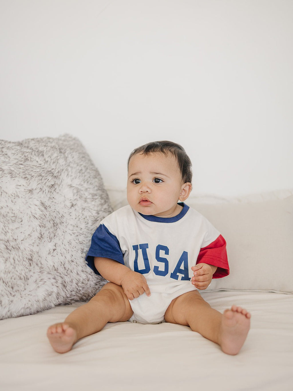 USA Colorblock T-Shirt Strampler