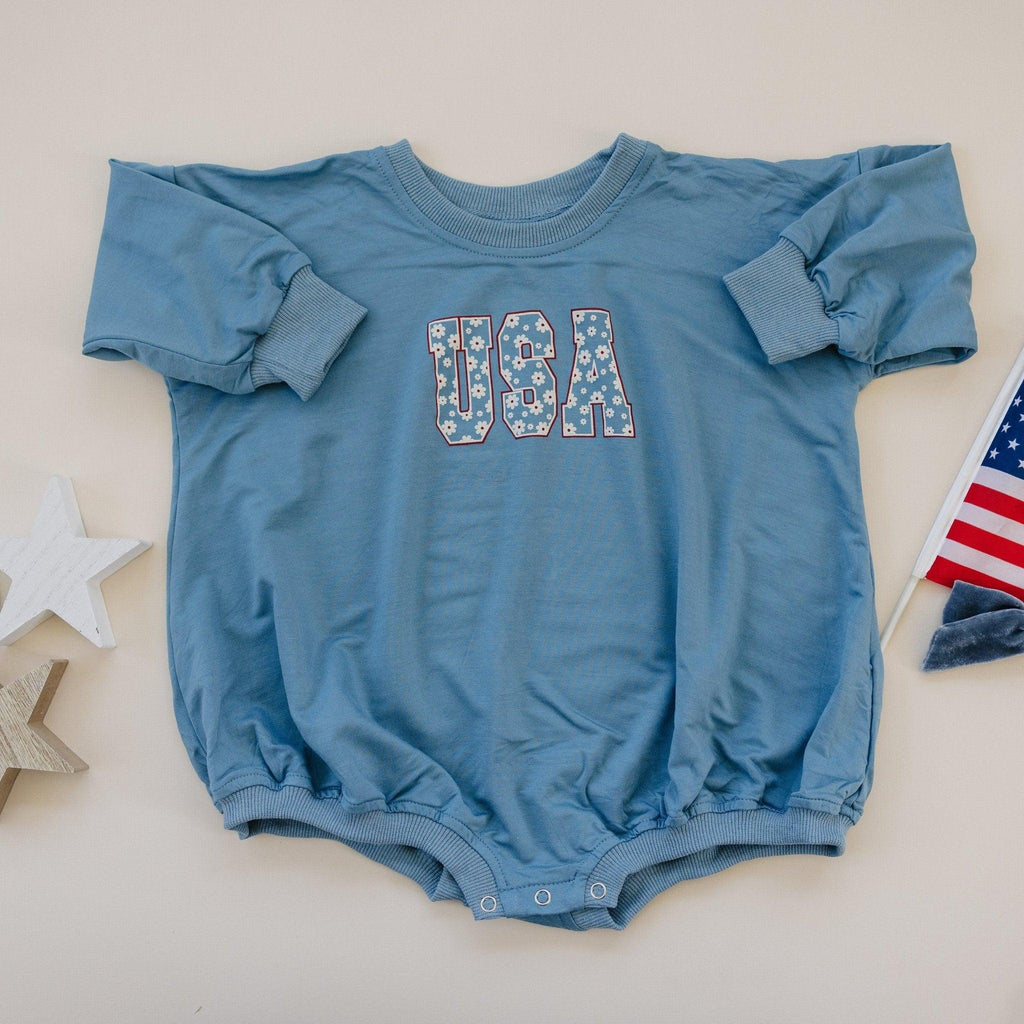 USA Daisy Bambus-Sweatshirt-Strampler