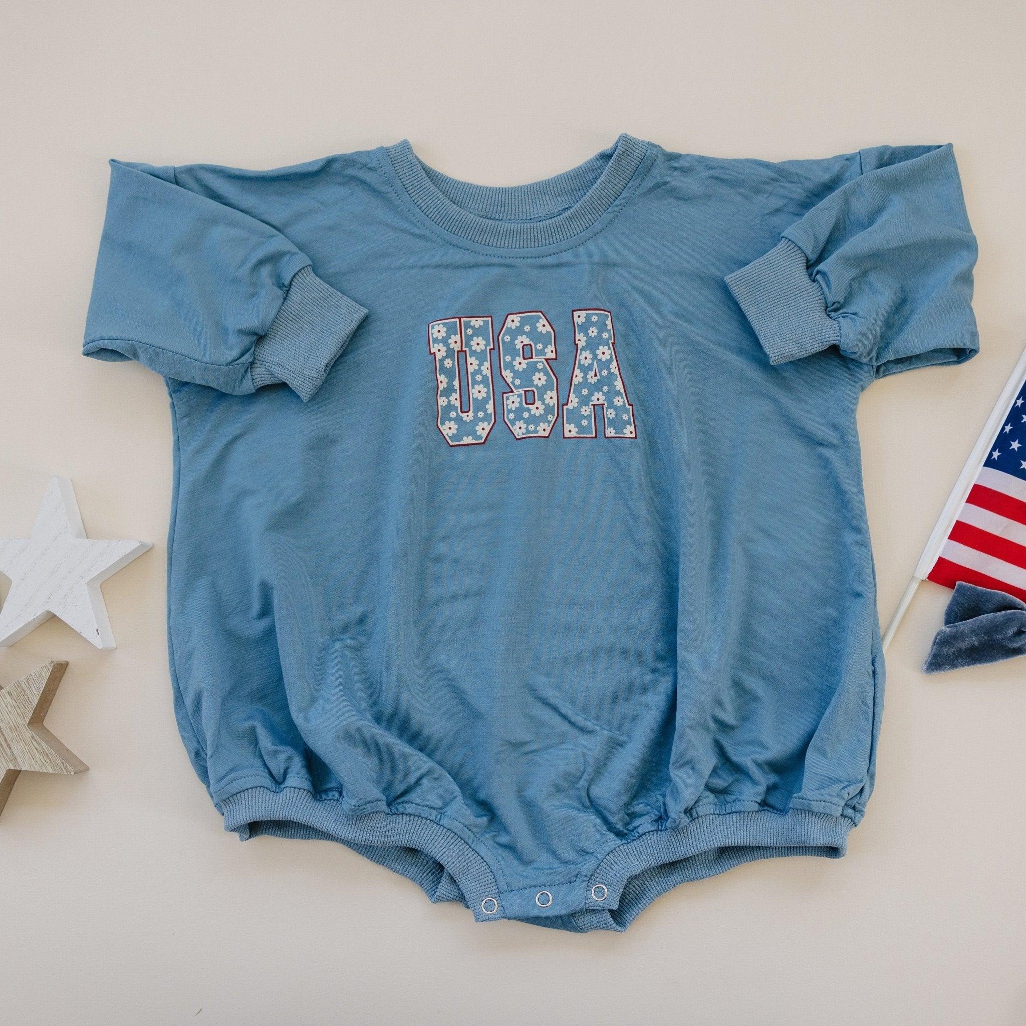 USA Daisy Bambus-Sweatshirt-Strampler