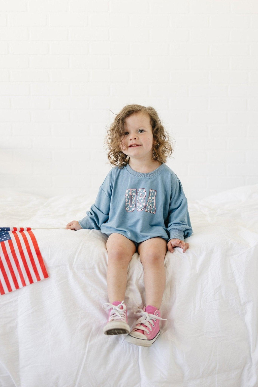USA Daisy Bambus-Sweatshirt-Strampler