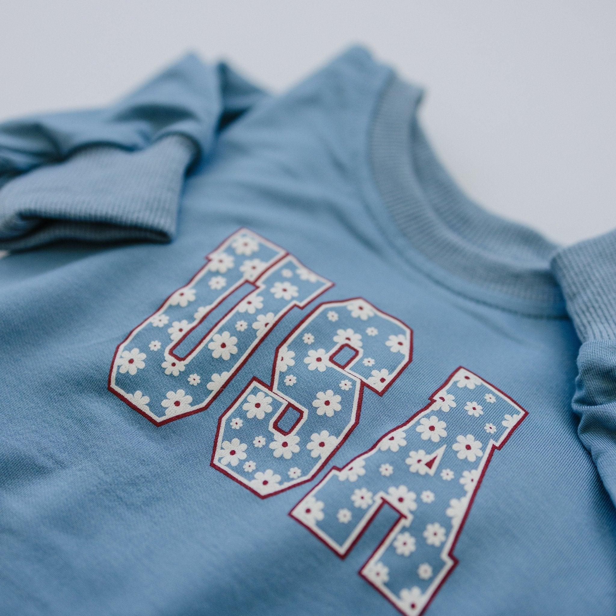 USA Daisy Bambus-Sweatshirt-Strampler