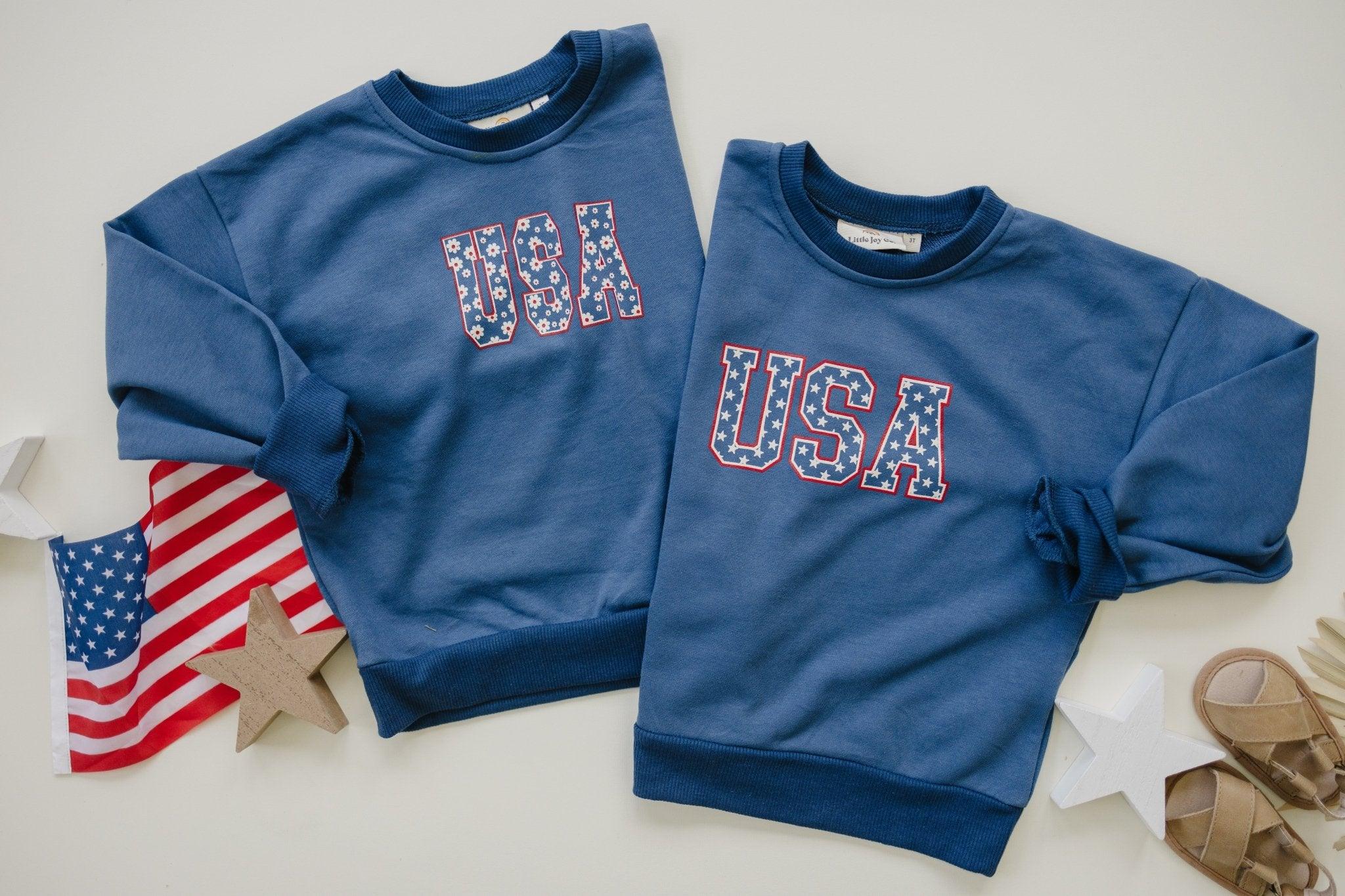 USA Daisy Rundhals-Sweatshirt