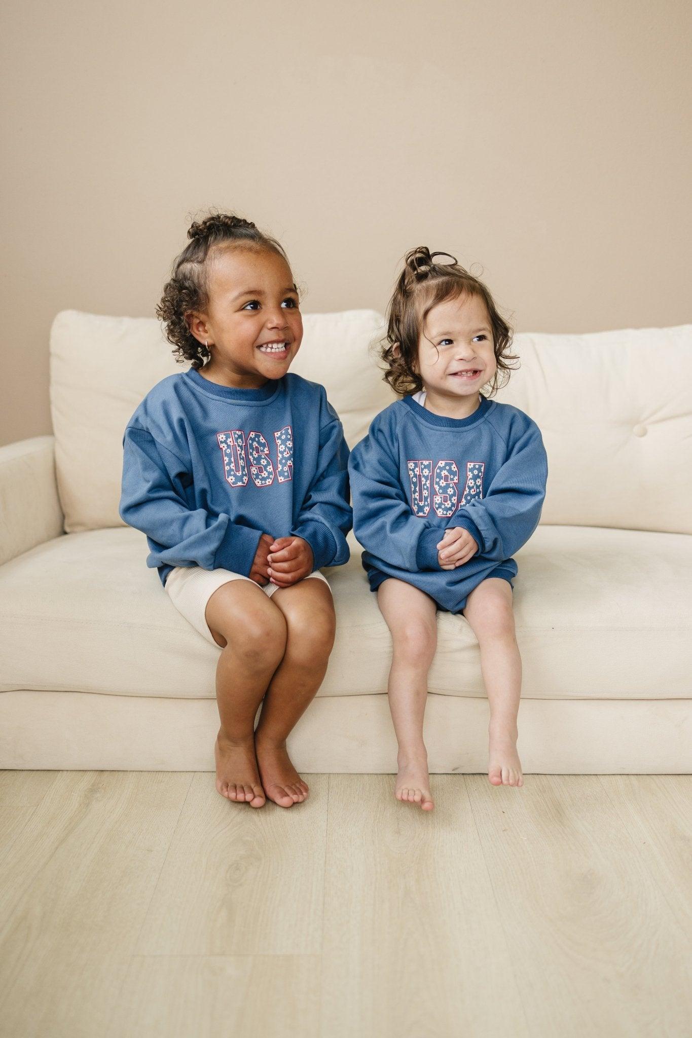 USA Daisy Rundhals-Sweatshirt