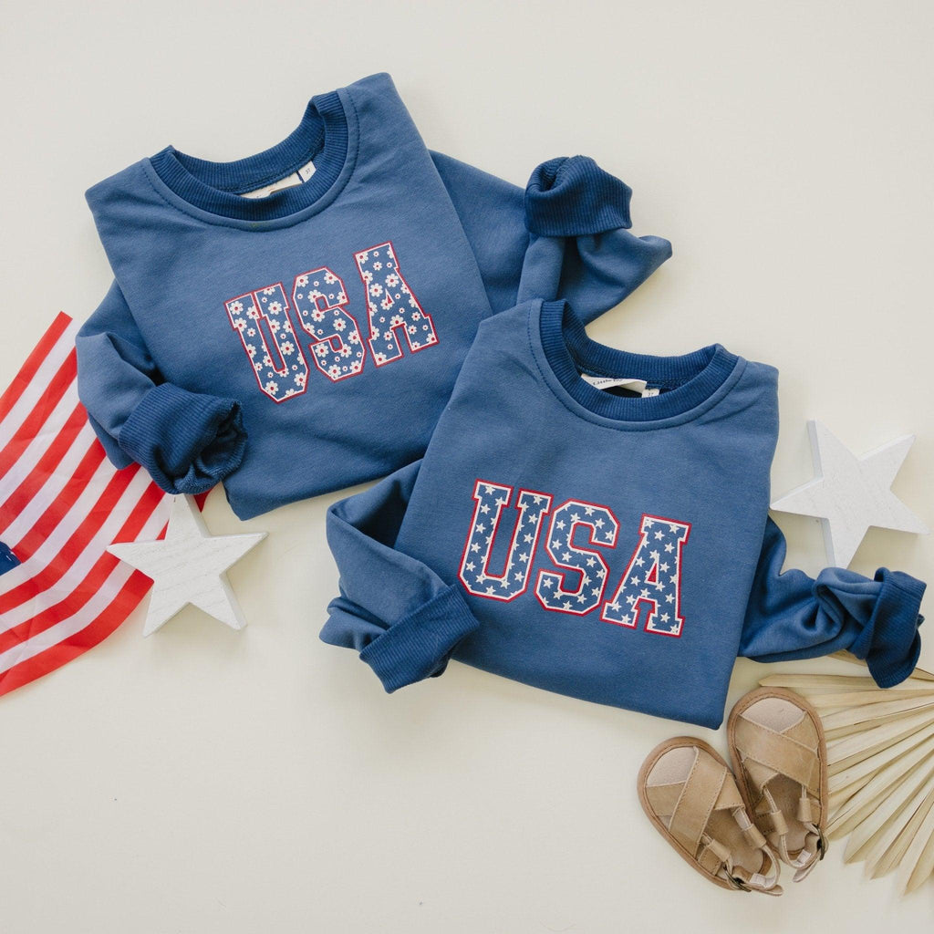 USA Daisy Rundhals-Sweatshirt