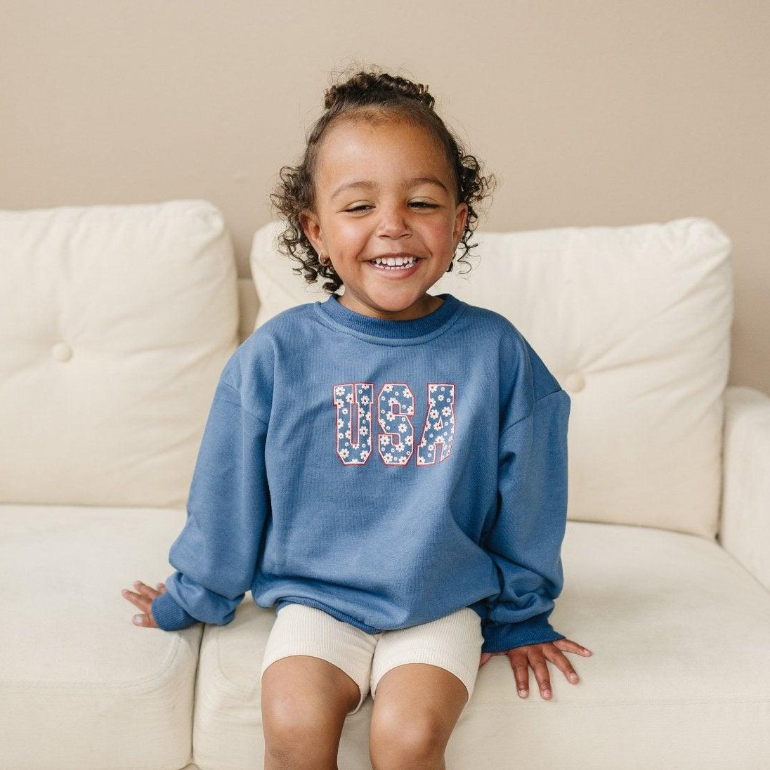 USA Daisy Rundhals-Sweatshirt