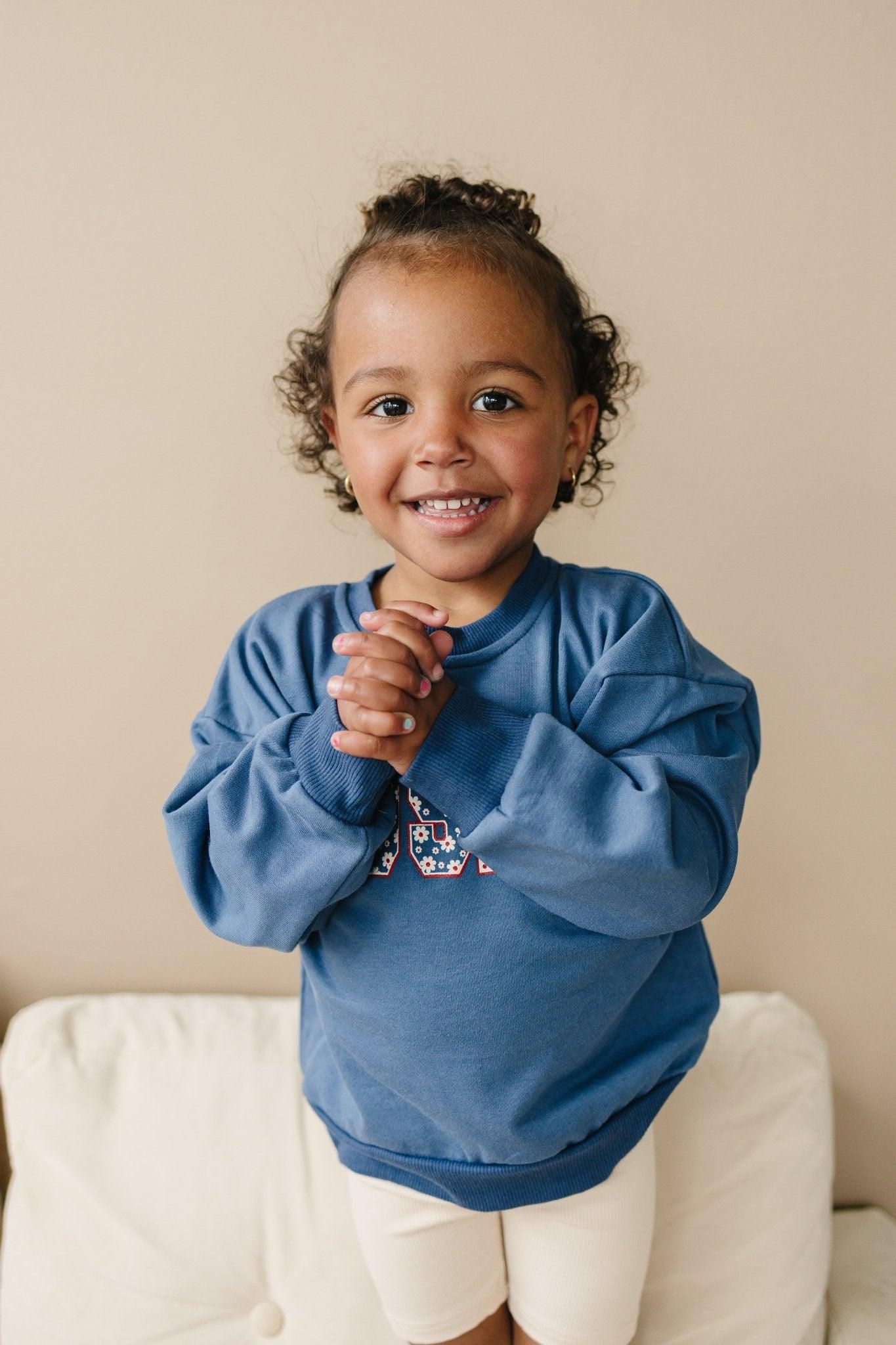 USA Daisy Rundhals-Sweatshirt