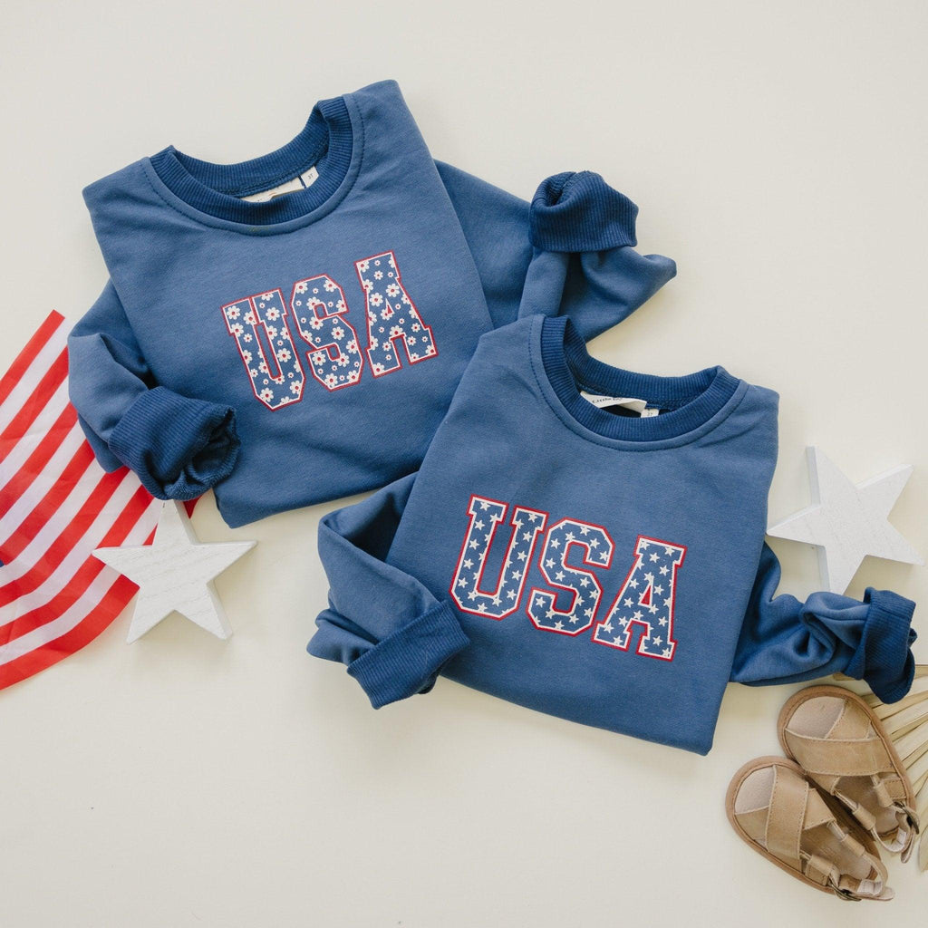 USA Daisy Rundhals-Sweatshirt
