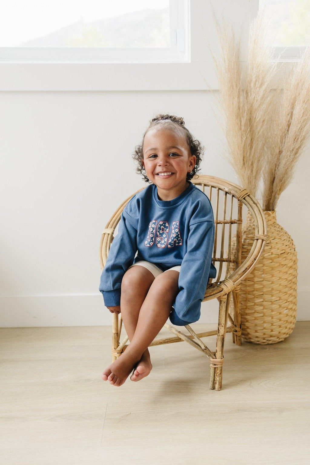 USA Daisy Rundhals-Sweatshirt