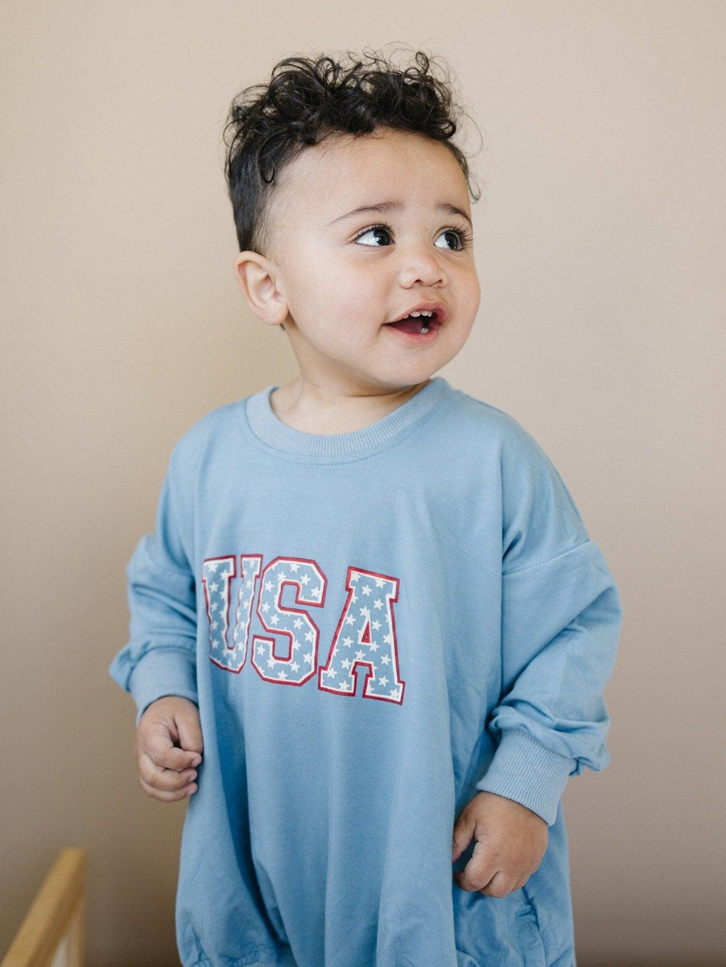 USA Star Bambus-Sweatshirt-Strampler