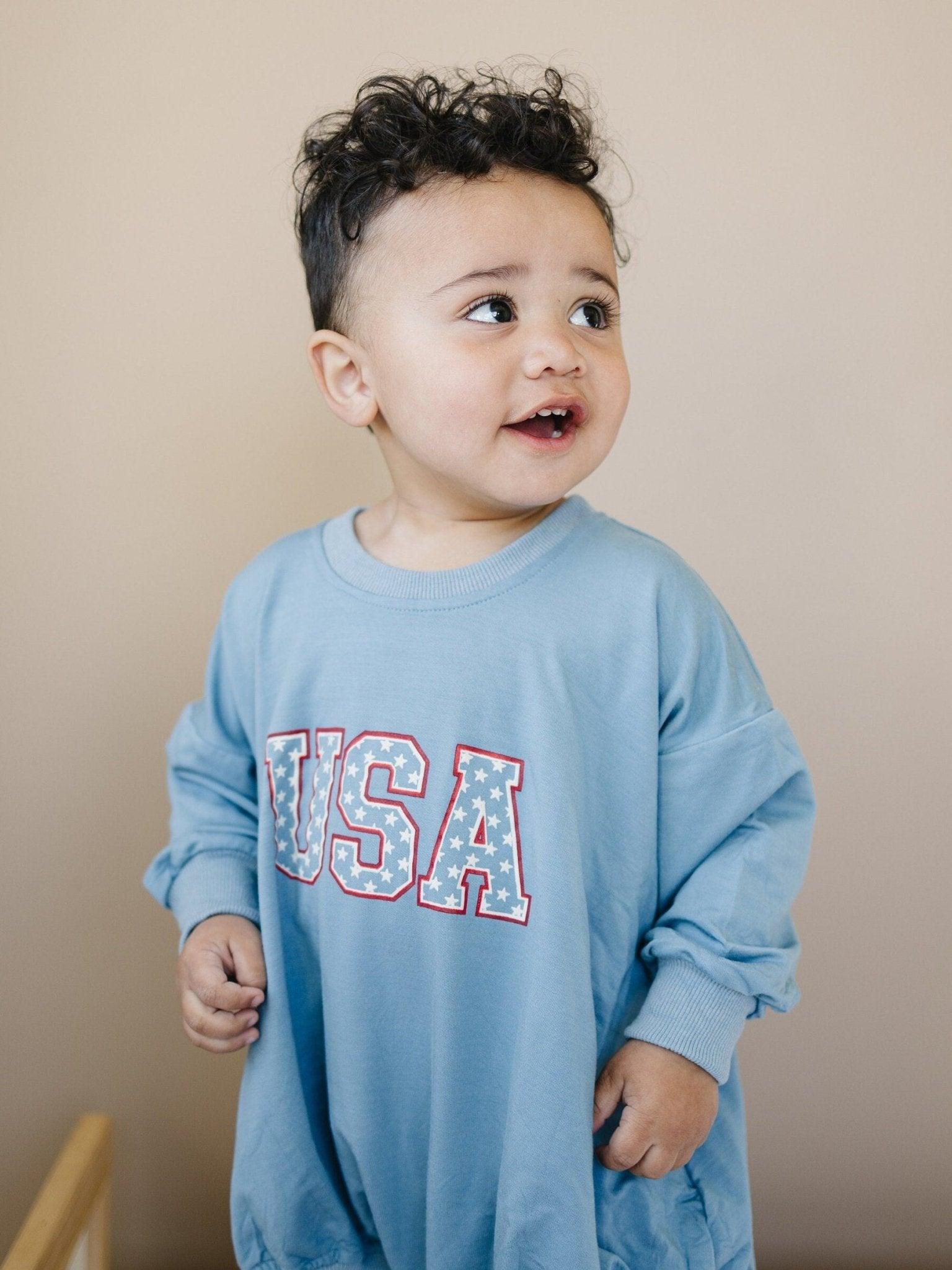 USA Star Bambus-Sweatshirt-Strampler