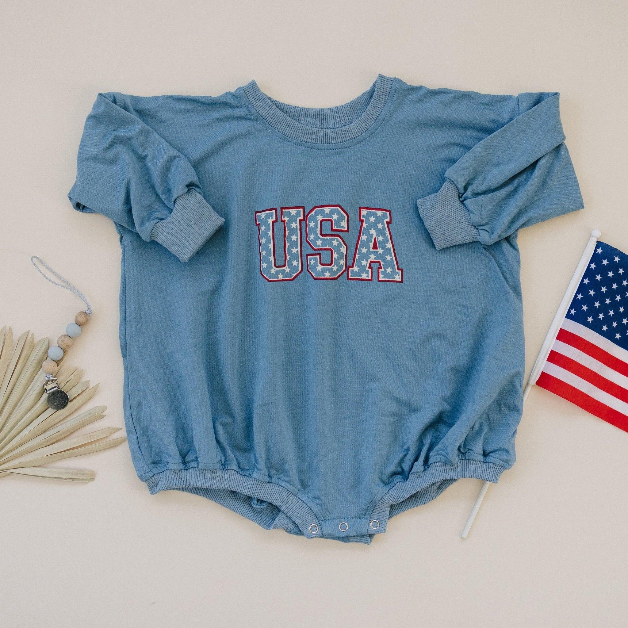 USA Star Bambus-Sweatshirt-Strampler
