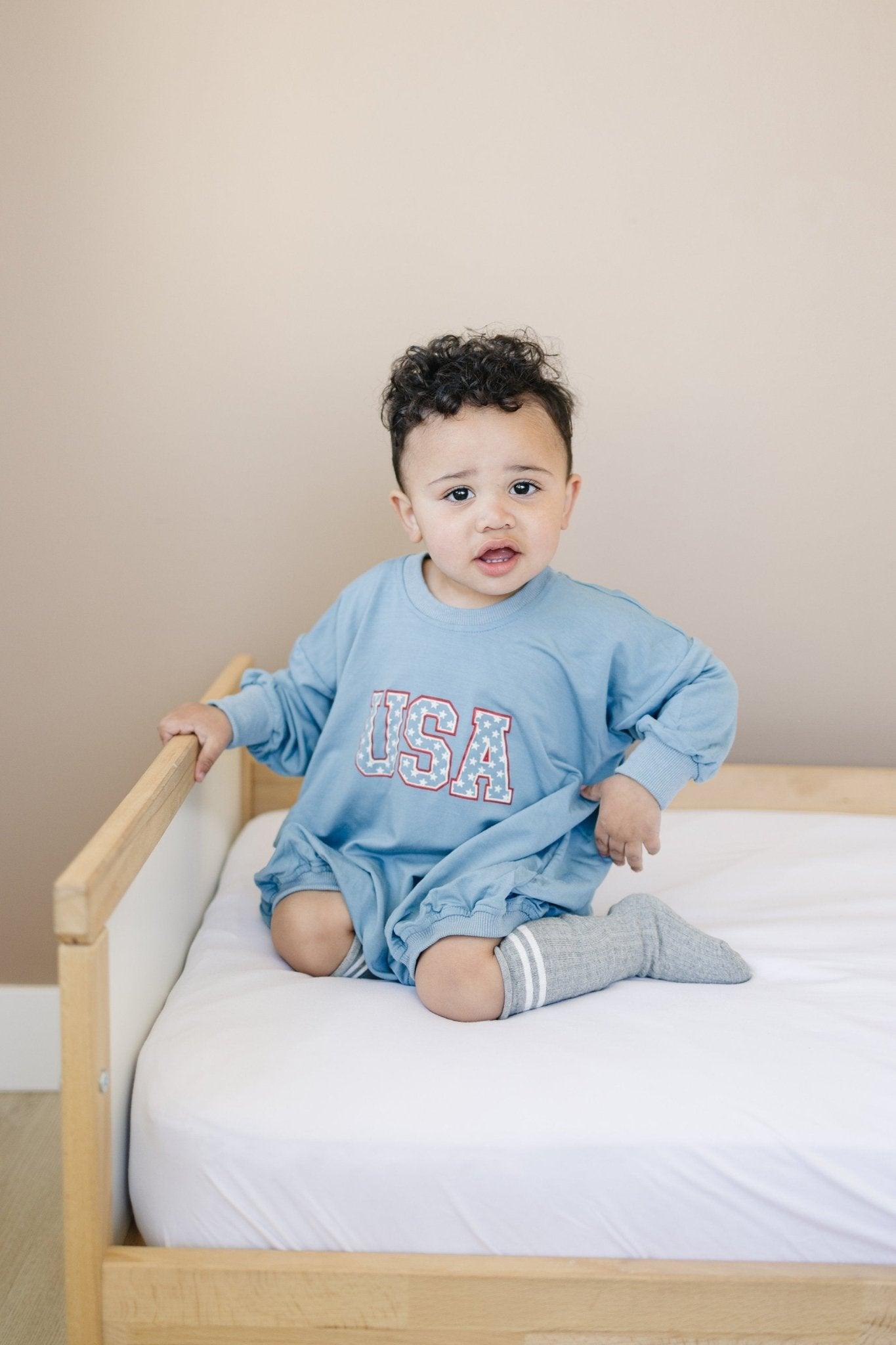 USA Star Bambus-Sweatshirt-Strampler