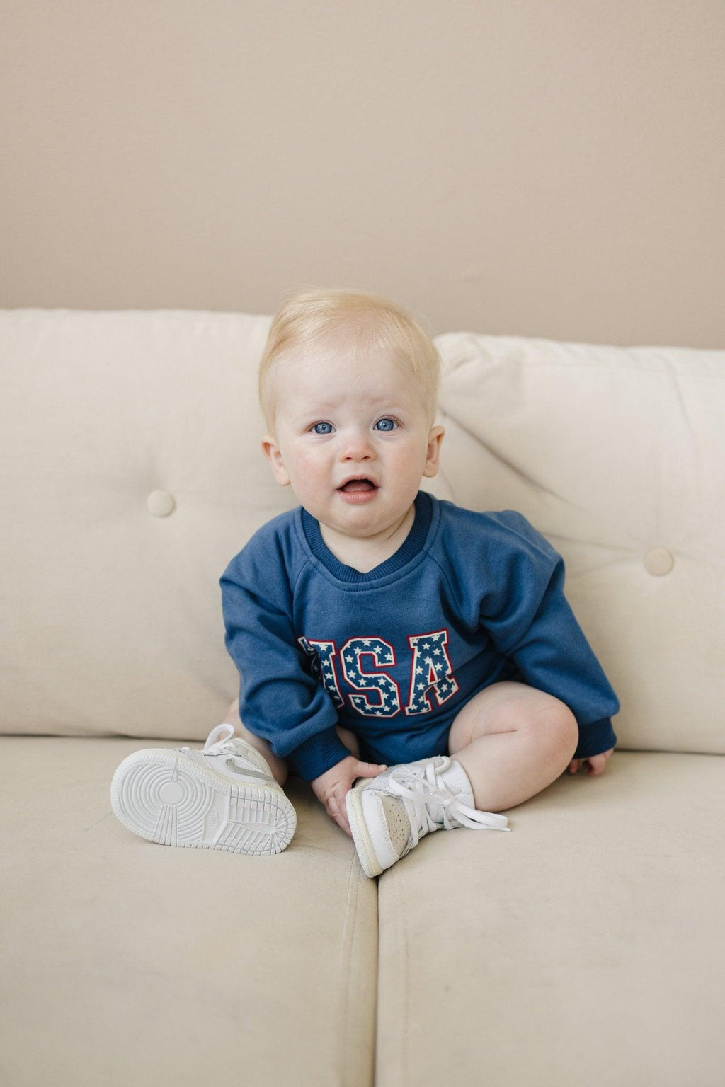 USA Stars Sweatshirt-Strampler