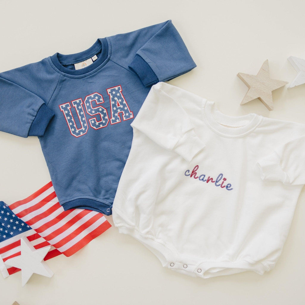 USA Stars Sweatshirt-Strampler